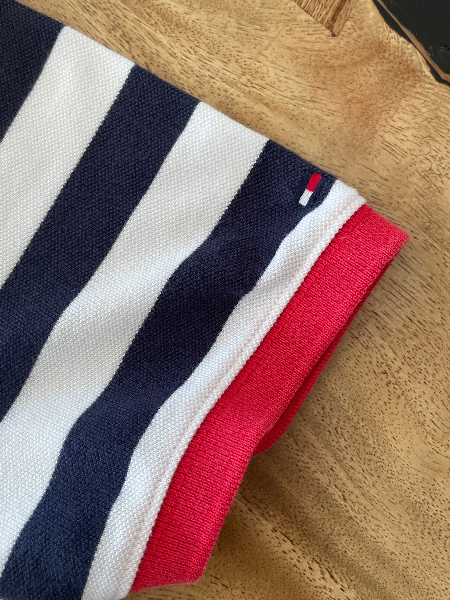 Tommy Hilfiger Polo Shirt Striped Slim Fit Navy Red White Men's XL — photo 4 of 12
