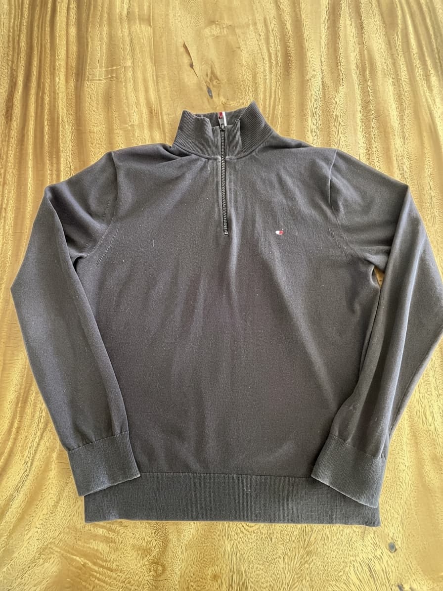 Tommy Hilfiger Quarter-Zip Mock Neck Sweater The 1985 Model Black Men's L — photo 1 of 12
