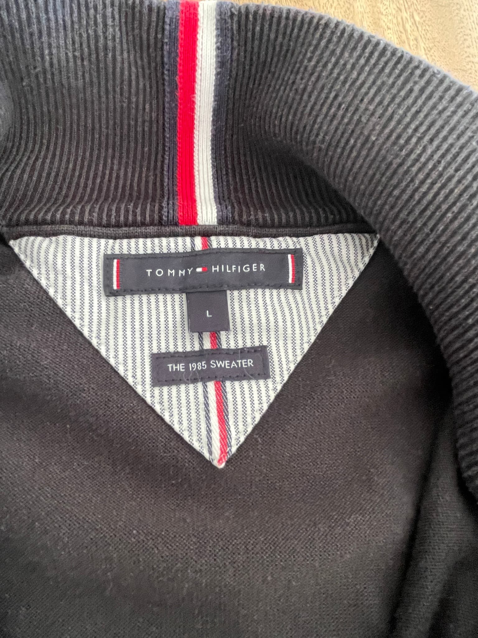Tommy Hilfiger Quarter-Zip Mock Neck Sweater The 1985 Model Black Men's L — photo 6 of 12