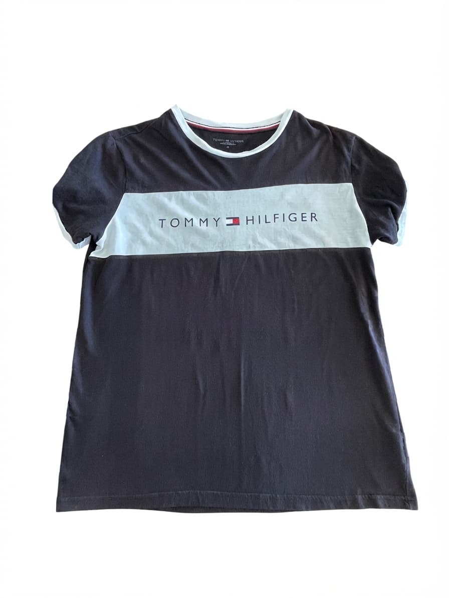 Tommy Hilfiger T-Shirt Logo Chest Stripe Black Men's M — photo 1 of 6