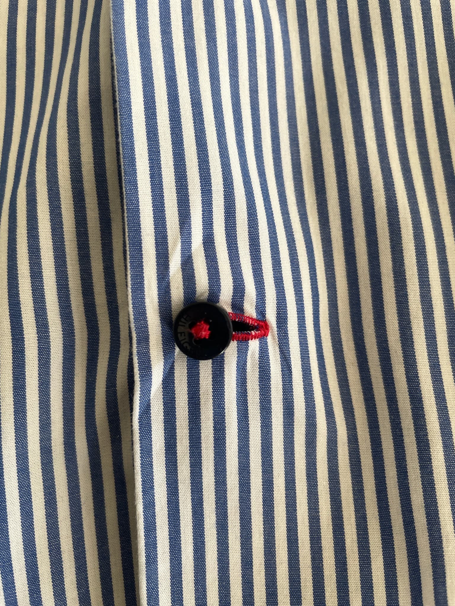 Tommy Hilfiger Tailored Dress Shirt Striped Blue and White Men's 15 1/2 — photo 3 of 8