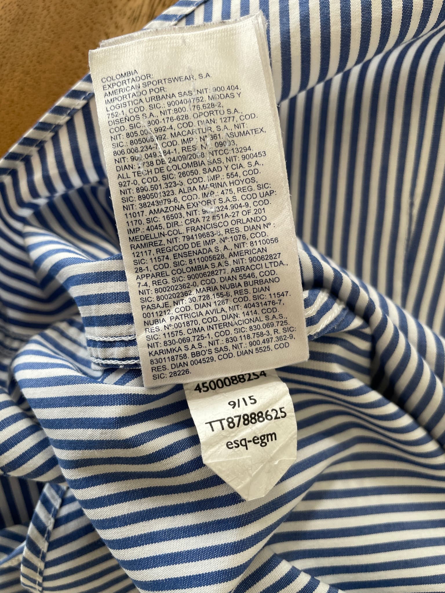 Tommy Hilfiger Tailored Dress Shirt Striped Blue and White Men's 15 1/2 — photo 8 of 8