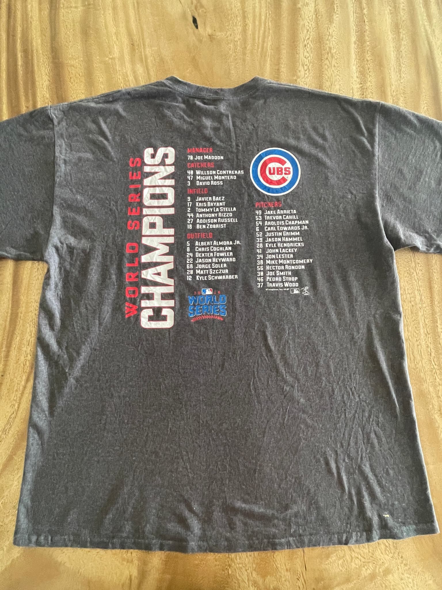 Unbranded Chicago Cubs 2016 World Series Champions T-Shirt Grey Men's XL — photo 4 of 7