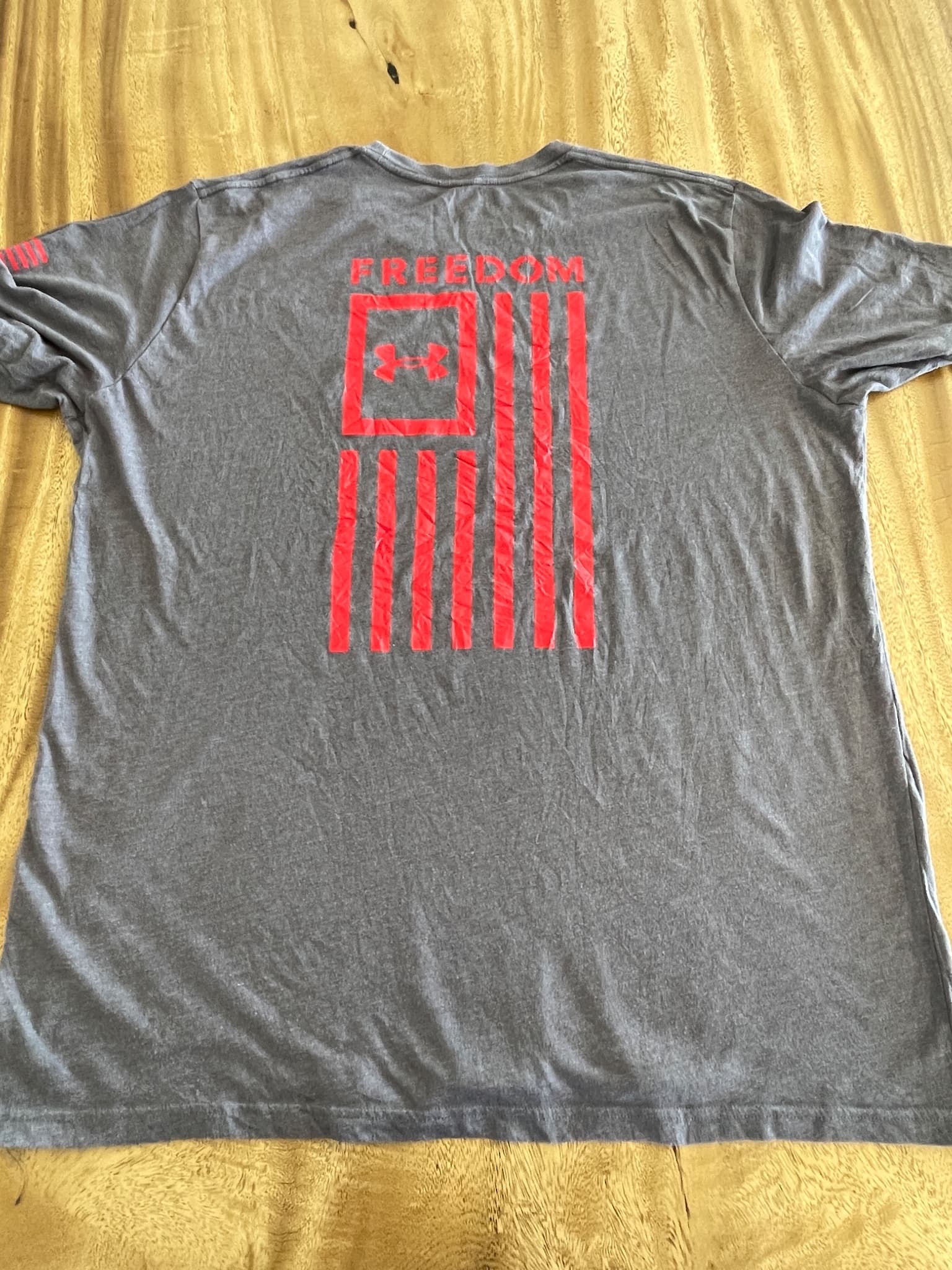 Under Armour Freedom Flag Graphic T-Shirt Grey Men's XXL — photo 6 of 6