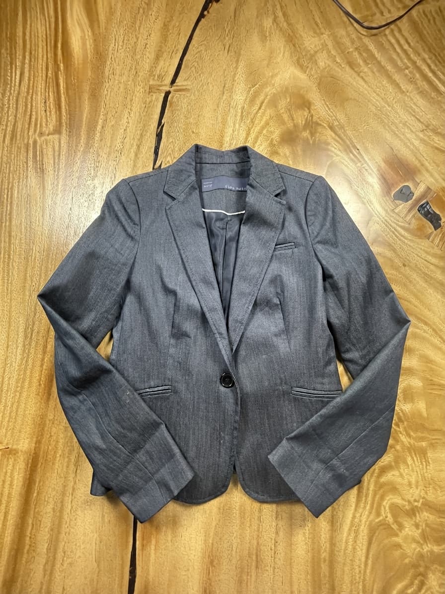 ZARA BASIC Single Button Blazer Tailored Grey Women's S — photo 1 of 8