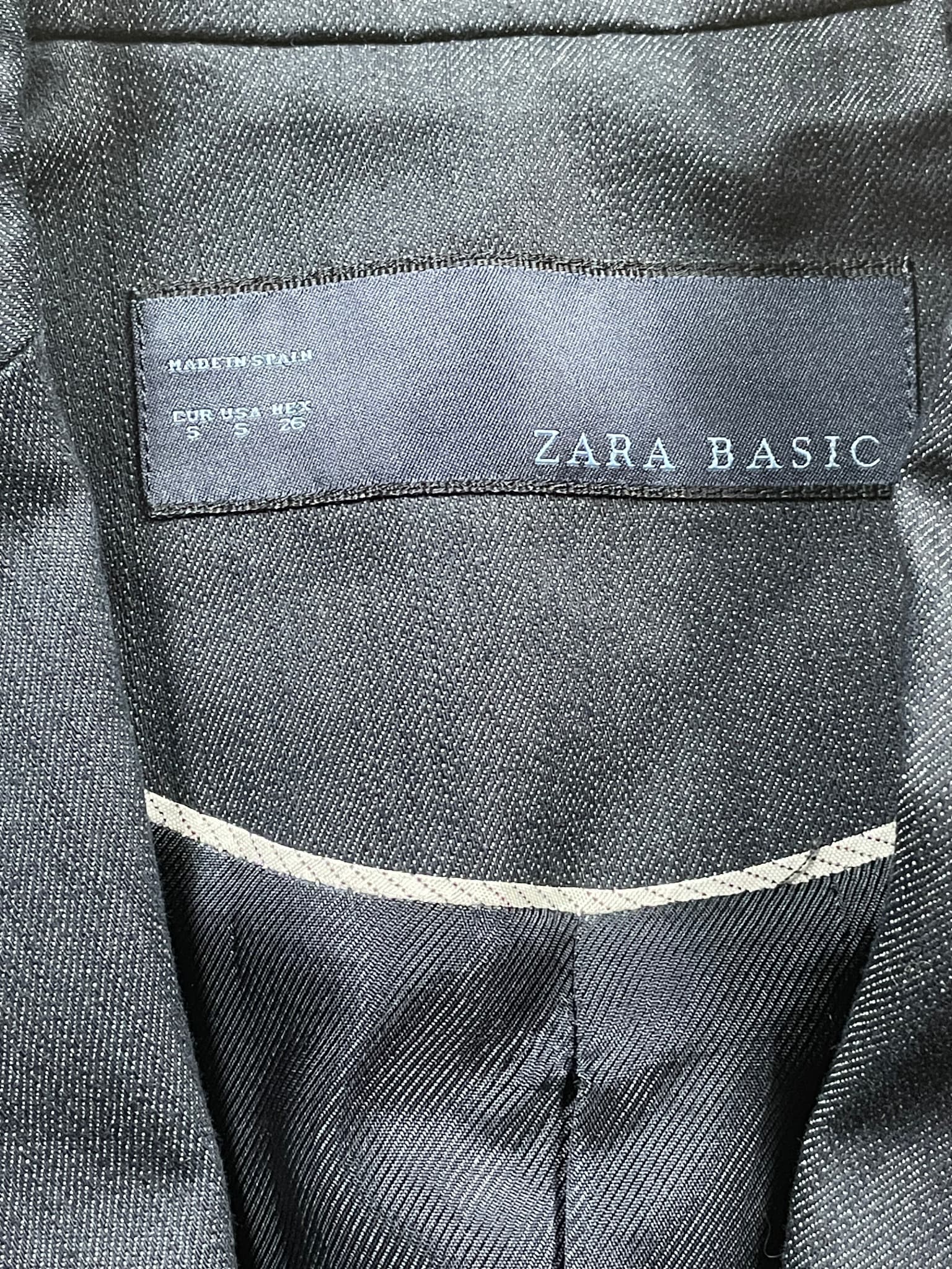 ZARA BASIC Single Button Blazer Tailored Grey Women's S — photo 2 of 8