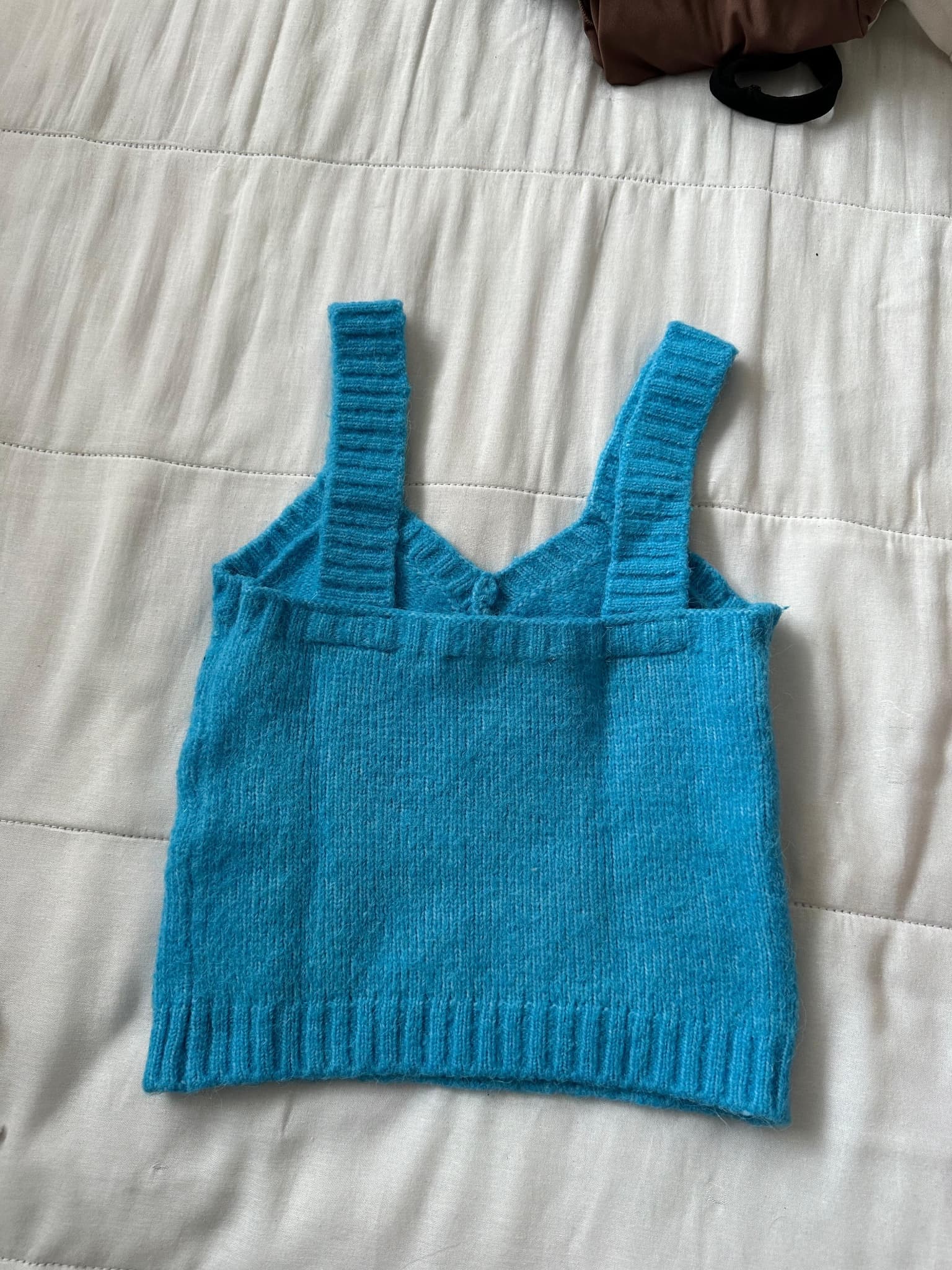 Blue Knit V-Neck Tank Top — photo 2 of 2