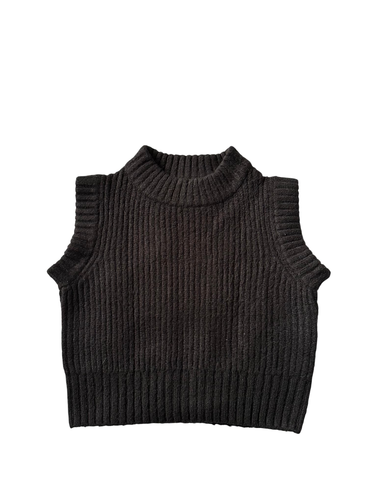Collusion Black Ribbed Mock Neck Sweater Vest — photo 1 of 2