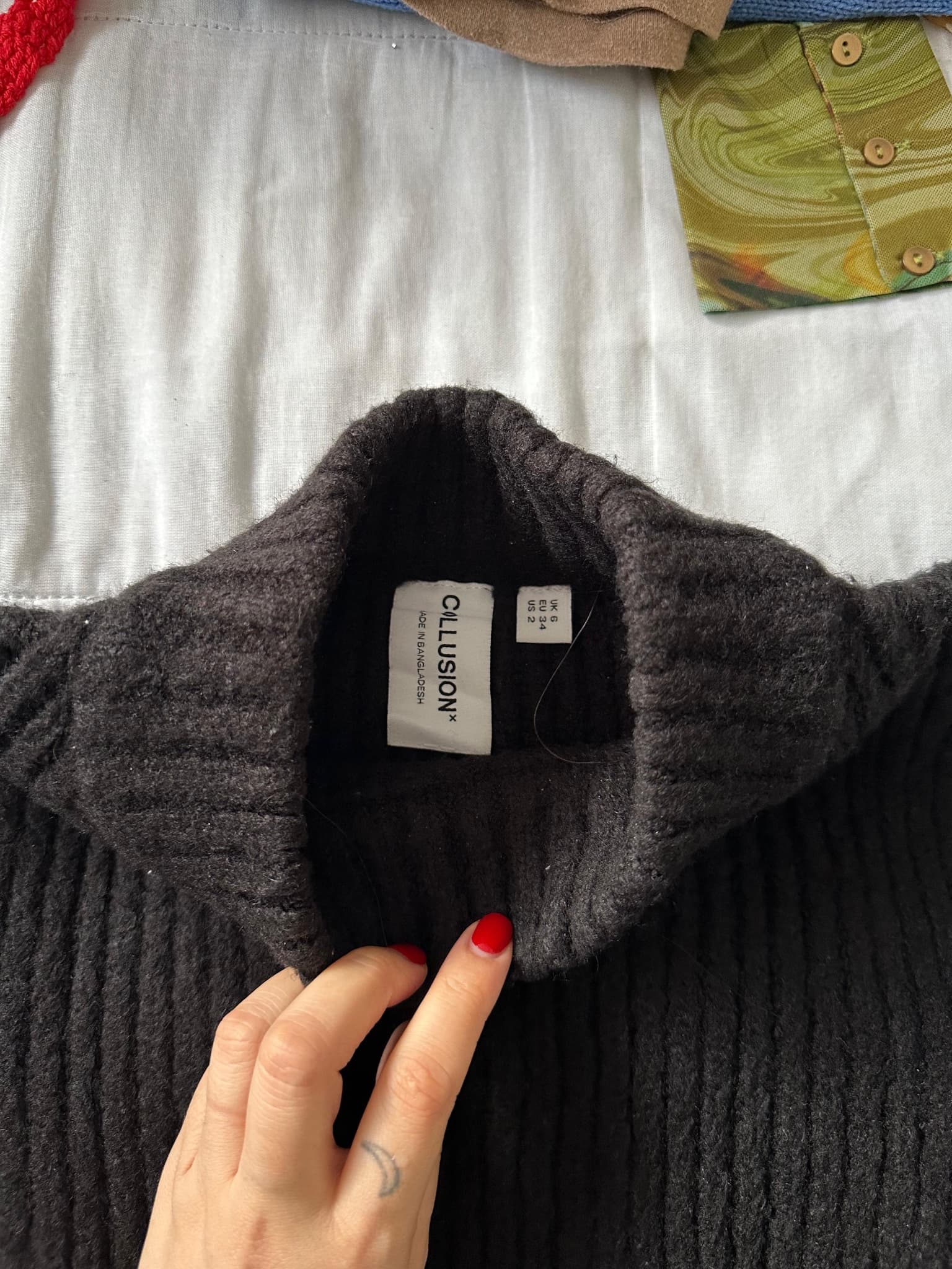 Collusion Black Ribbed Mock Neck Sweater Vest — photo 2 of 2