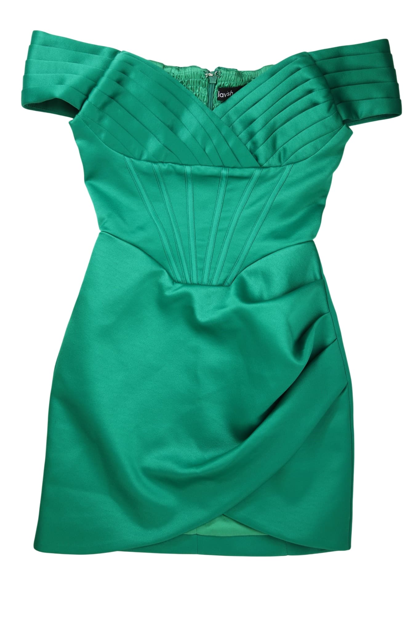 Lavish Alice Green Off-The-Shoulder Corset Mini Dress Size 8 — photo 1 of 4