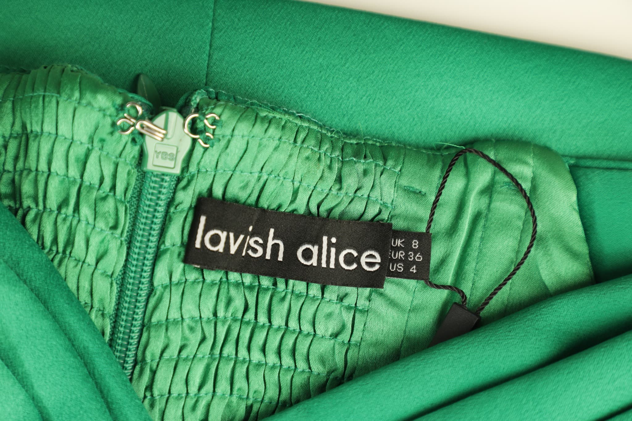 Lavish Alice Green Off-The-Shoulder Corset Mini Dress Size 8 — photo 2 of 4