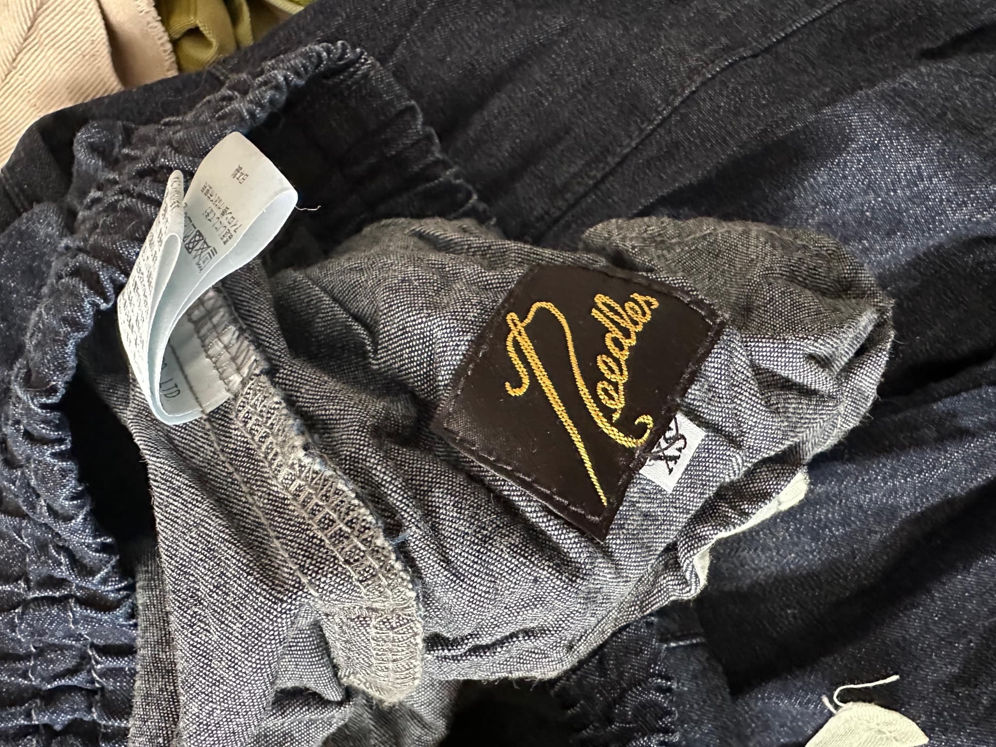 Needles Dark Wash Denim Elastic Waist Culottes — photo 2 of 2