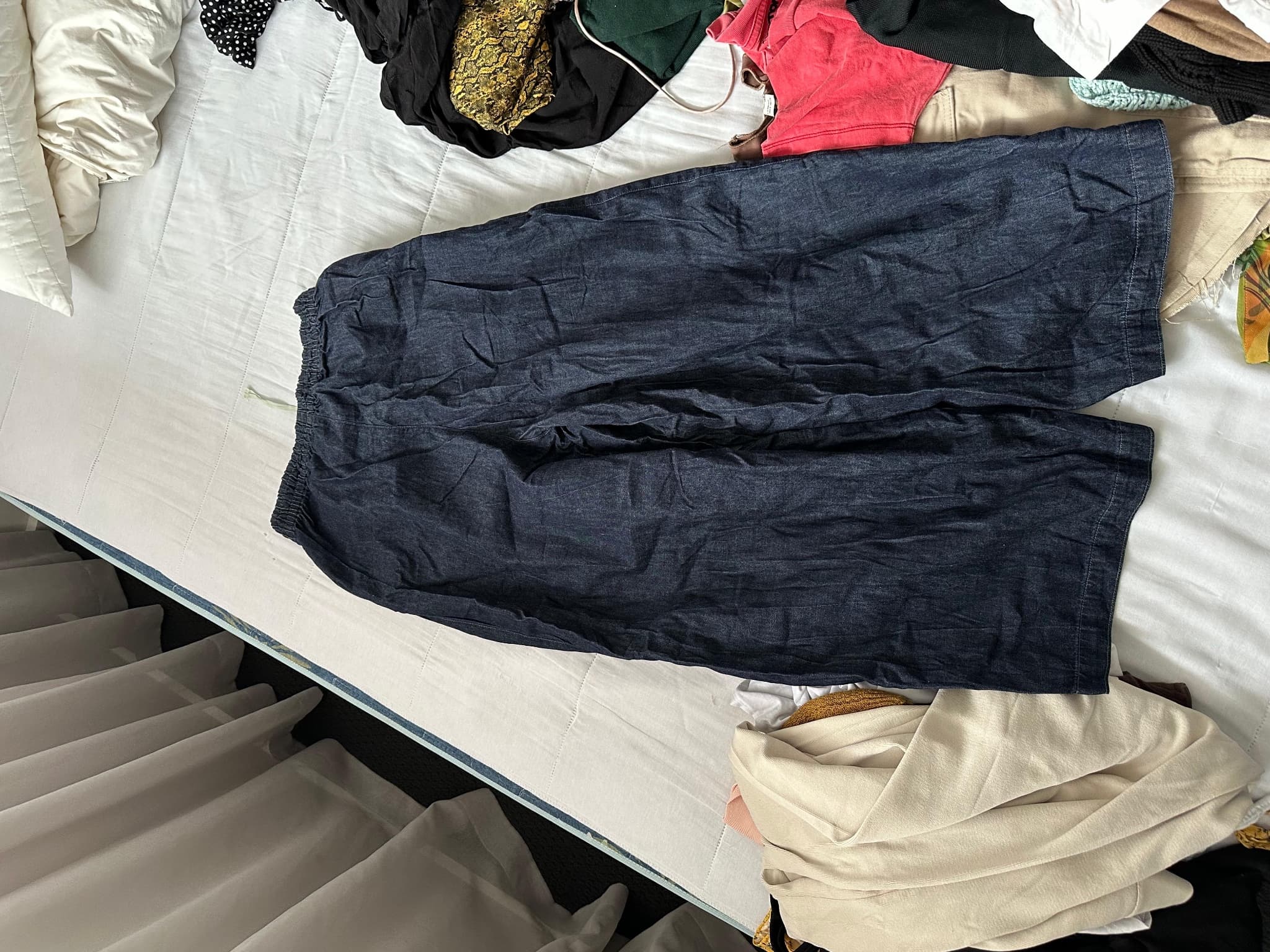 Needles Dark Wash Denim Elastic Waist Culottes — photo 1 of 2