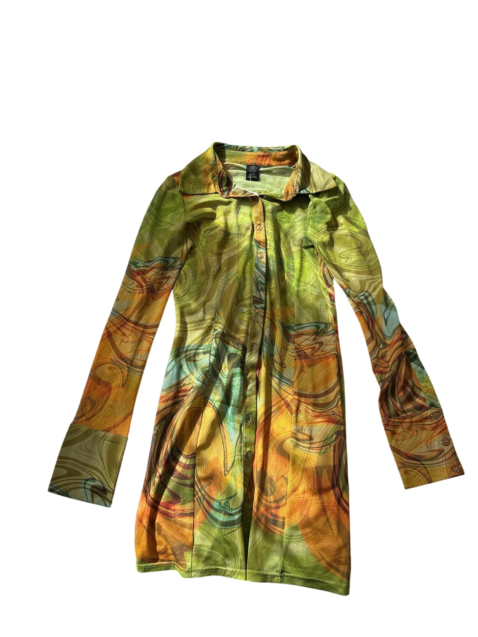 Urban Outfitters Urban Outfitters Mesh Button-Down Shirt Dress — photo 1 of 4