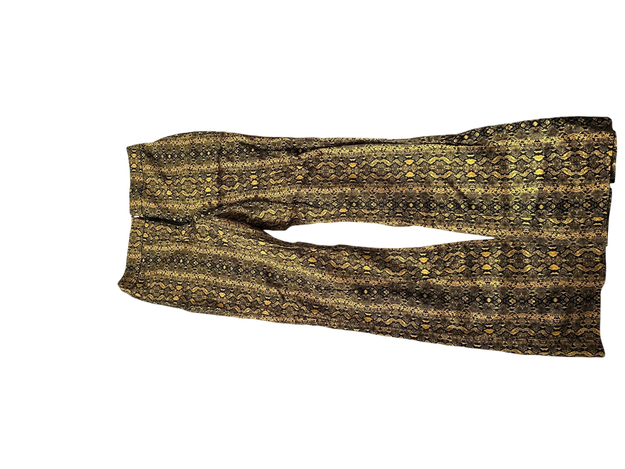 Yellow Snakeskin Print Trousers — photo 1 of 2