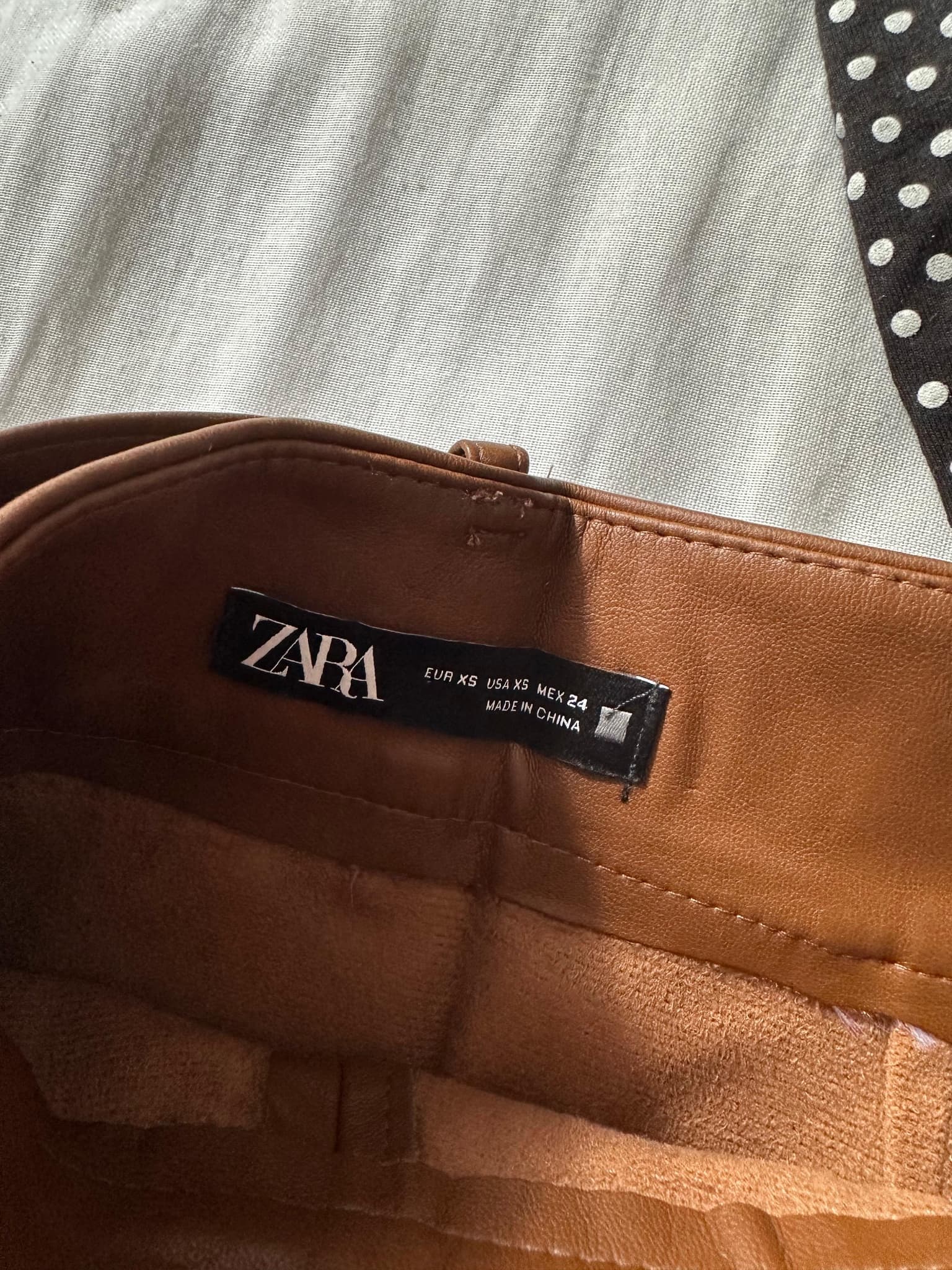 Zara Brown Faux Leather Pleated Mini Skirt — photo 2 of 2