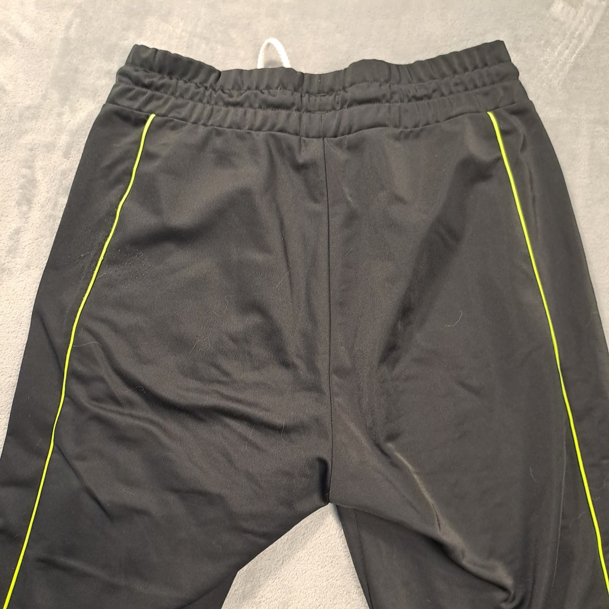 Adidas Originals Women's Track Pants Size 8 Black Neon Yellow Piping — photo 6 of 7