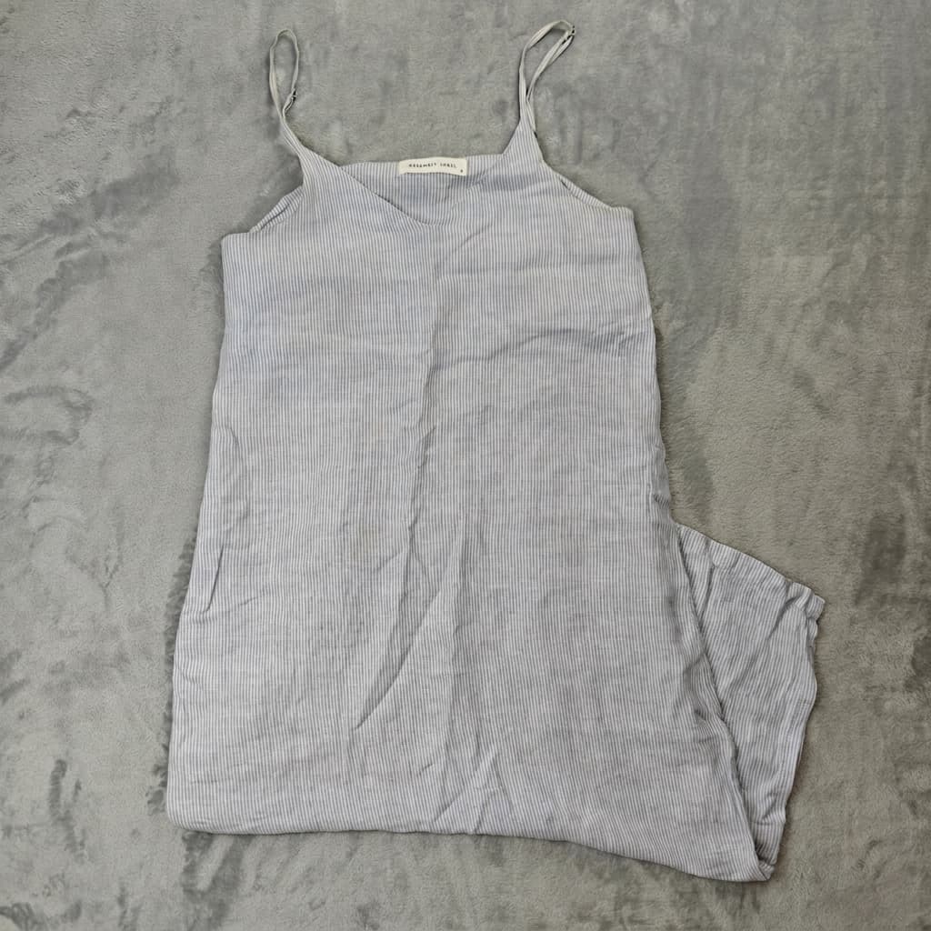 Assembly Label Women's Blue & White Striped 100% Linen Slip Dress Size 6 — photo 1 of 9