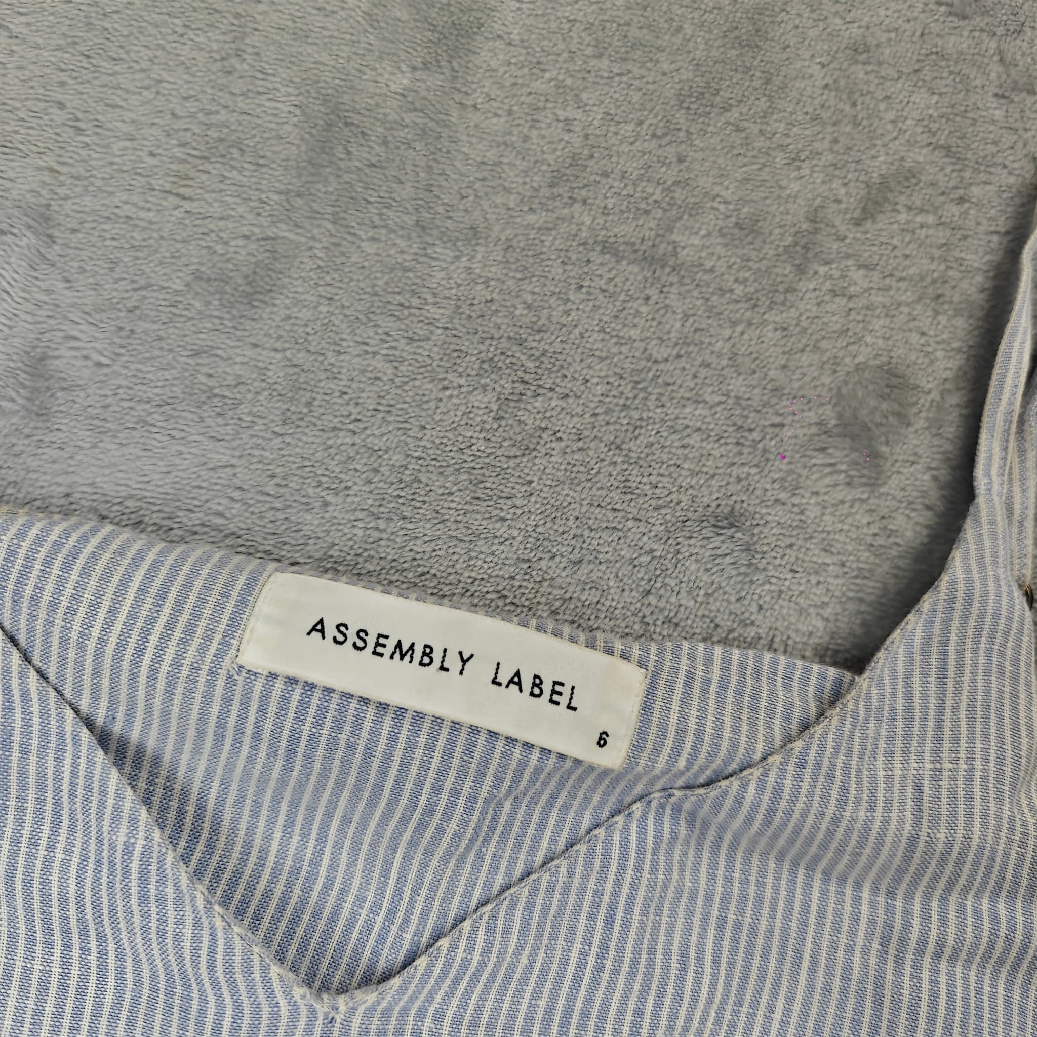 Assembly Label Women's Blue & White Striped 100% Linen Slip Dress Size 6 — photo 2 of 9