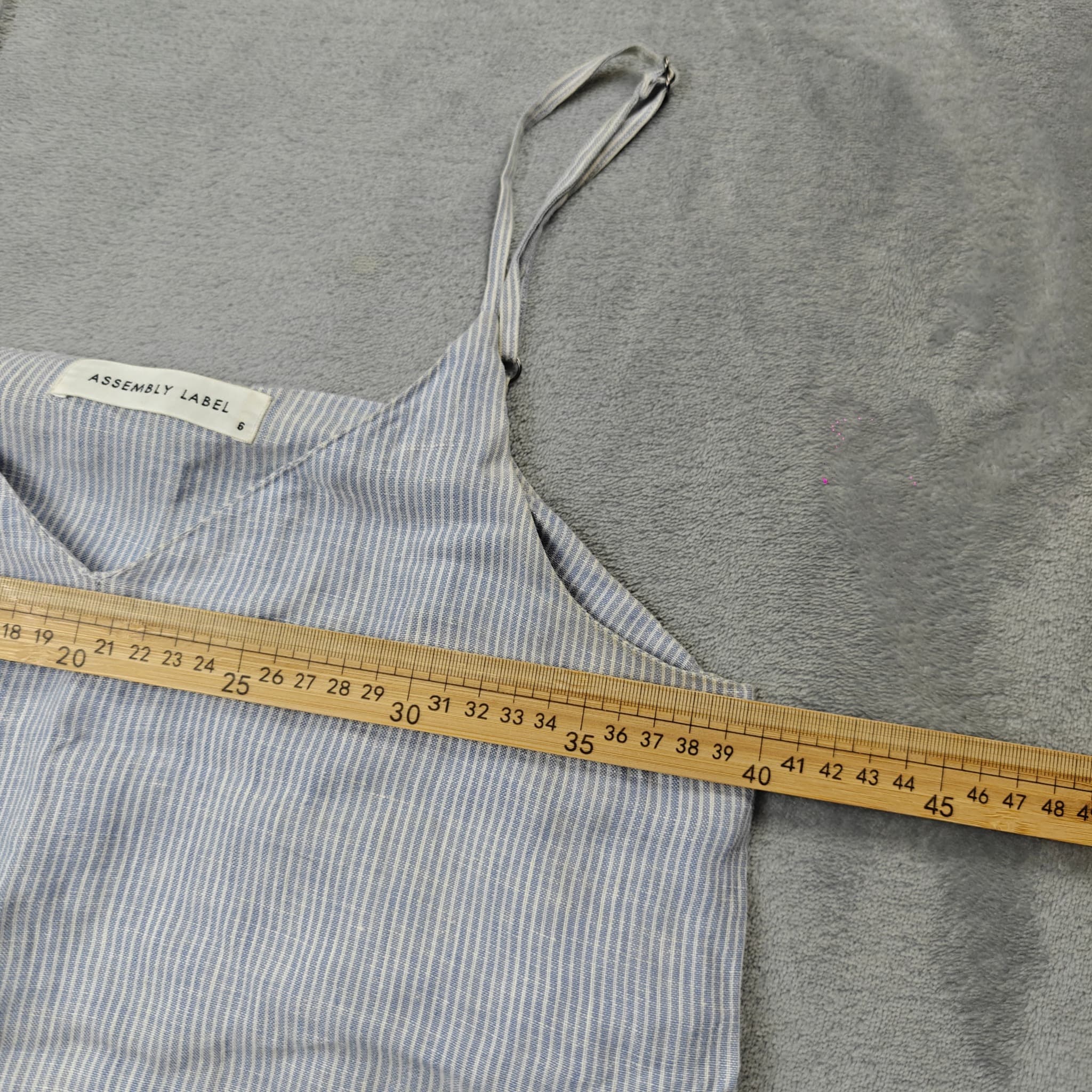 Assembly Label Women's Blue & White Striped 100% Linen Slip Dress Size 6 — photo 3 of 9