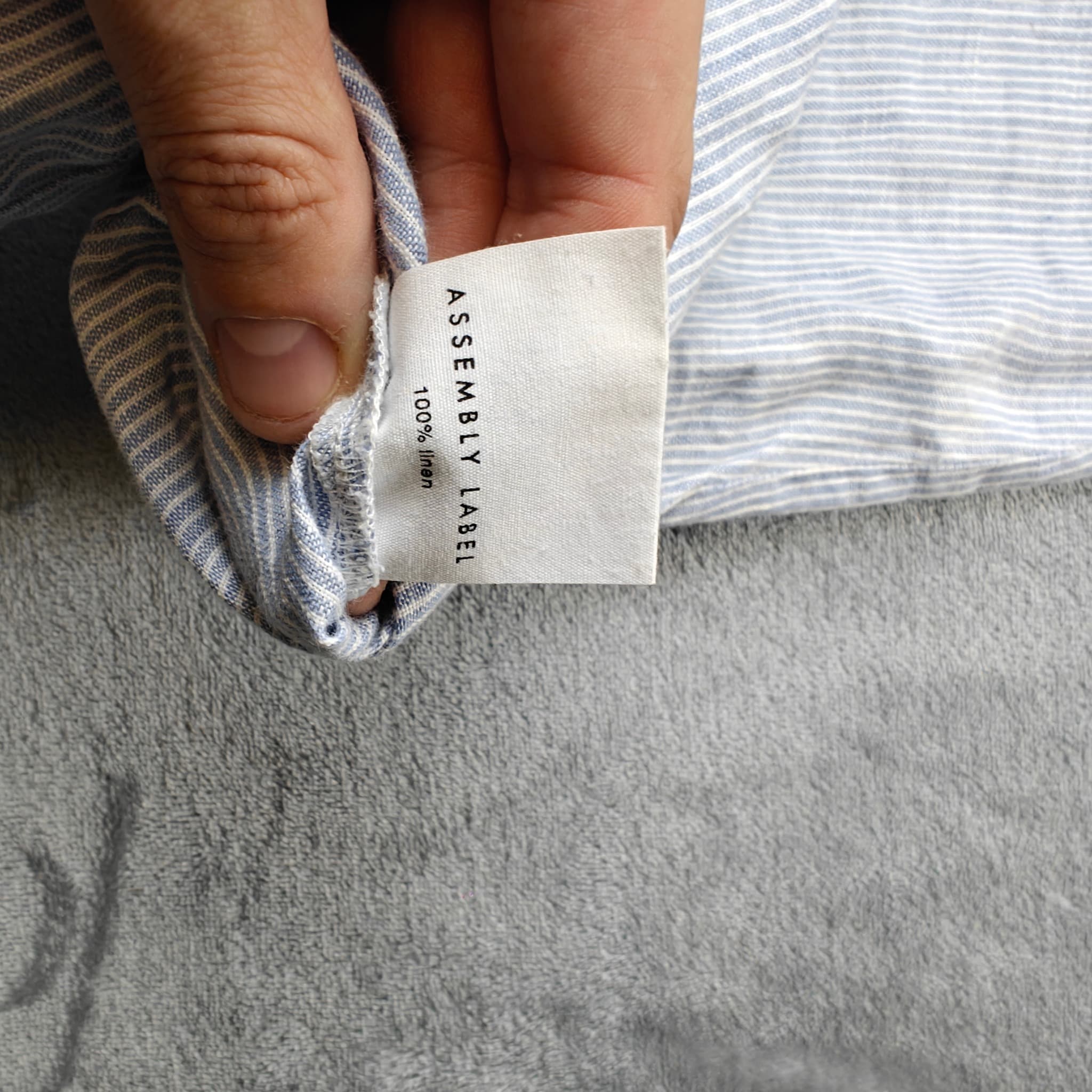 Assembly Label Women's Blue & White Striped 100% Linen Slip Dress Size 6 — photo 6 of 9