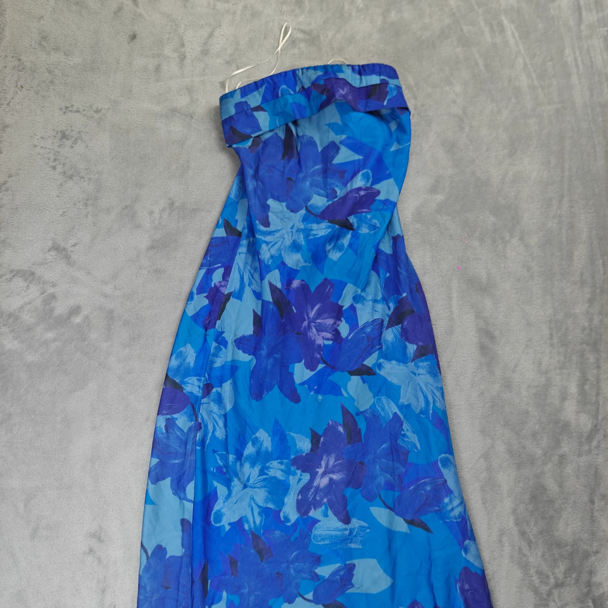 Billy J Blue Floral Strapless Dress Size 6 — photo 6 of 7