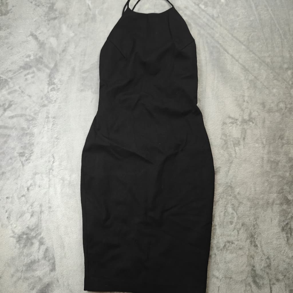 Blessed Are The Meek Black Halter Neck Bodycon Midi Dress — photo 1 of 8