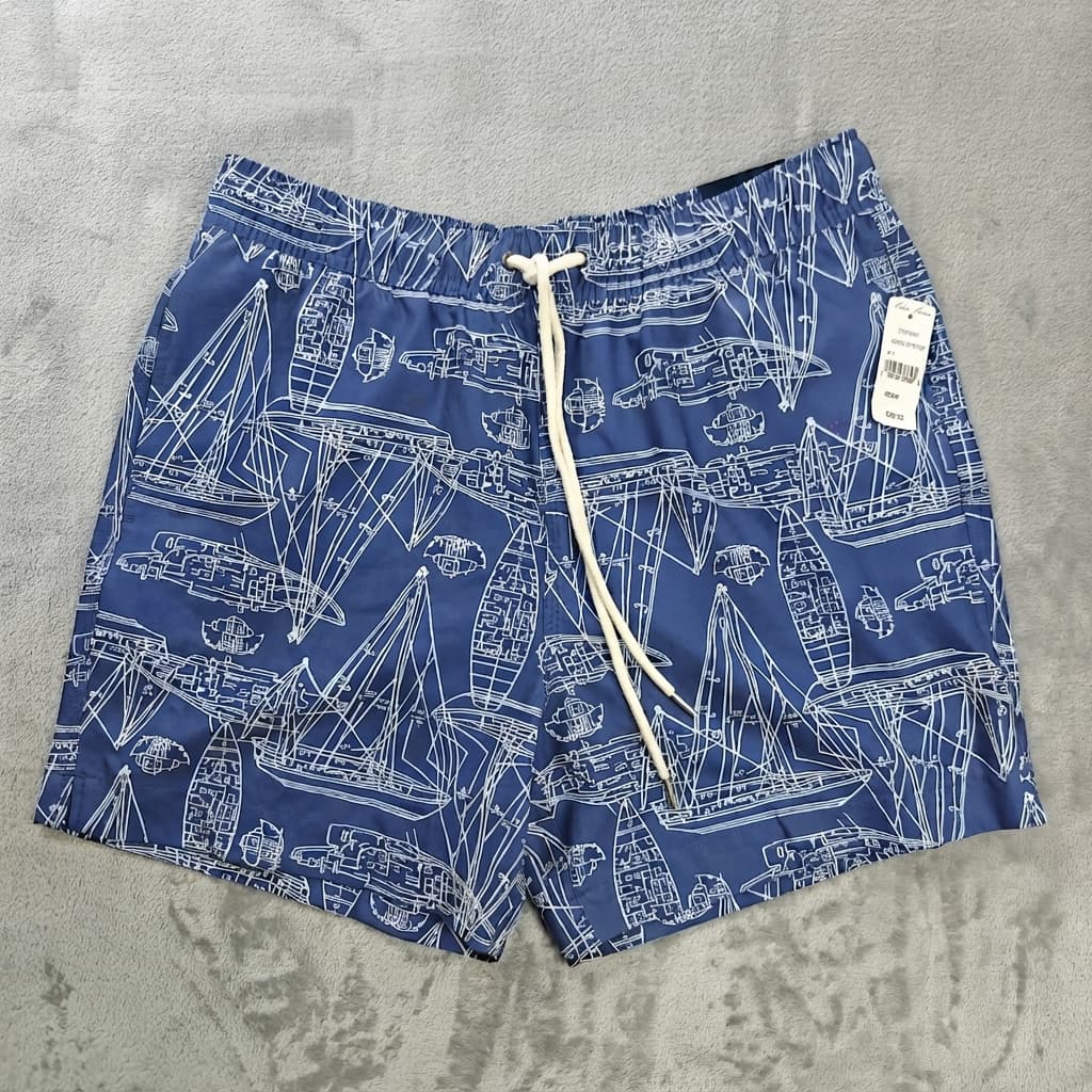 Brooks Brothers Sailboat Print Swim Trunks Men's Size M Blue — photo 1 of 6