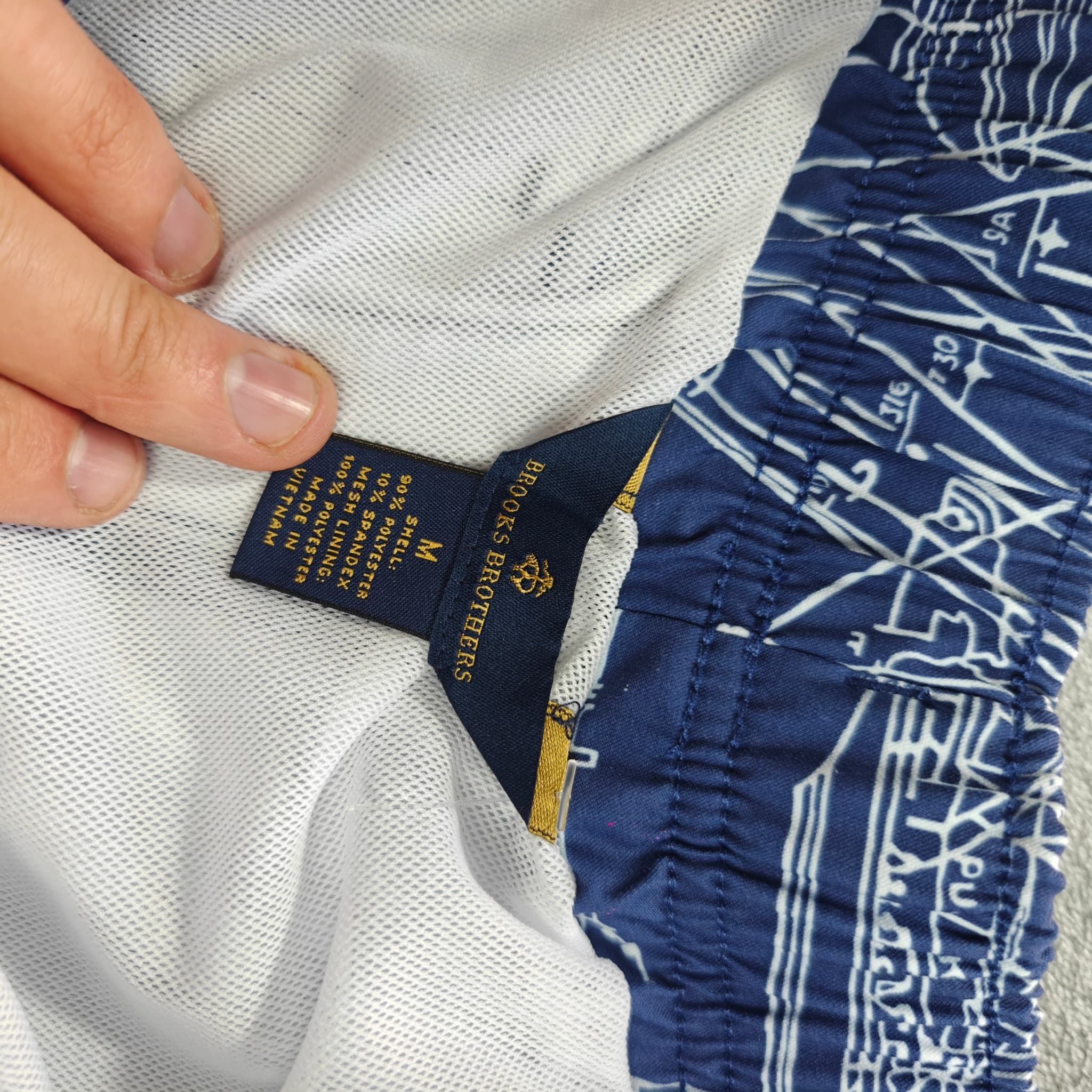 Brooks Brothers Sailboat Print Swim Trunks Men's Size M Blue — photo 2 of 6