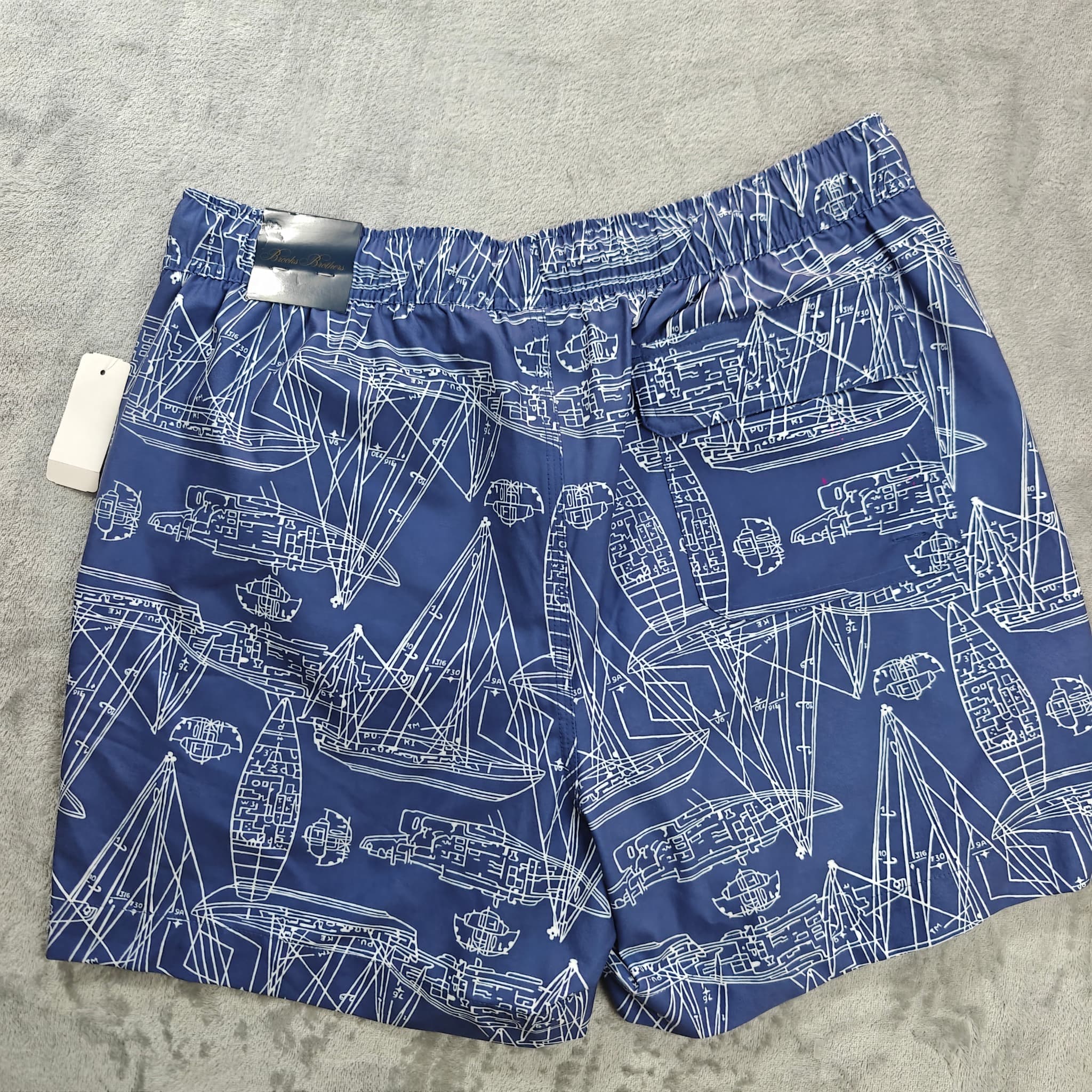 Brooks Brothers Sailboat Print Swim Trunks Men's Size M Blue — photo 5 of 6