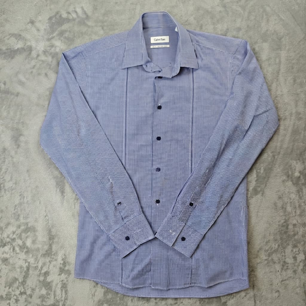 Calvin Klein Men's Slim Fit Easy Iron Gingham Dress Shirt — photo 1 of 7