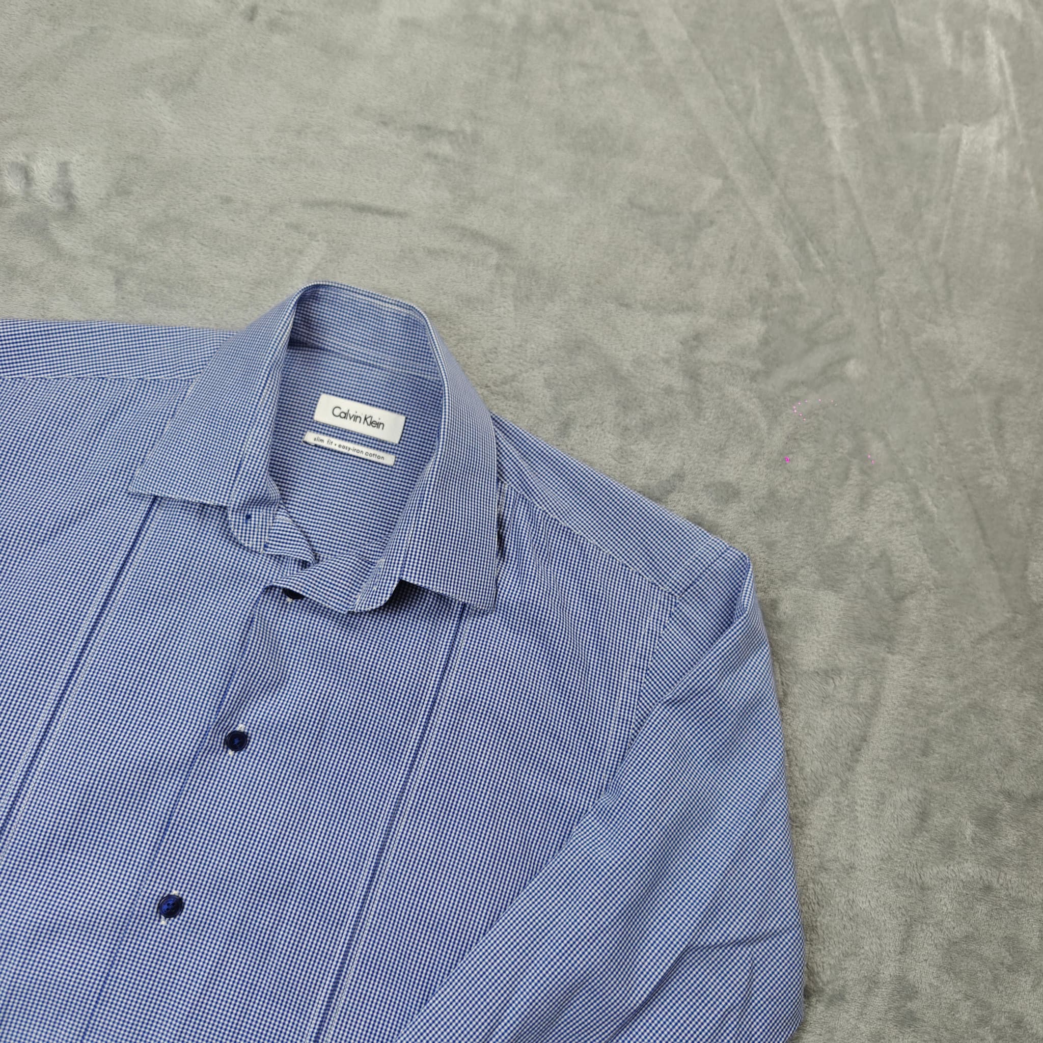 Calvin Klein Men's Slim Fit Easy Iron Gingham Dress Shirt — photo 2 of 7