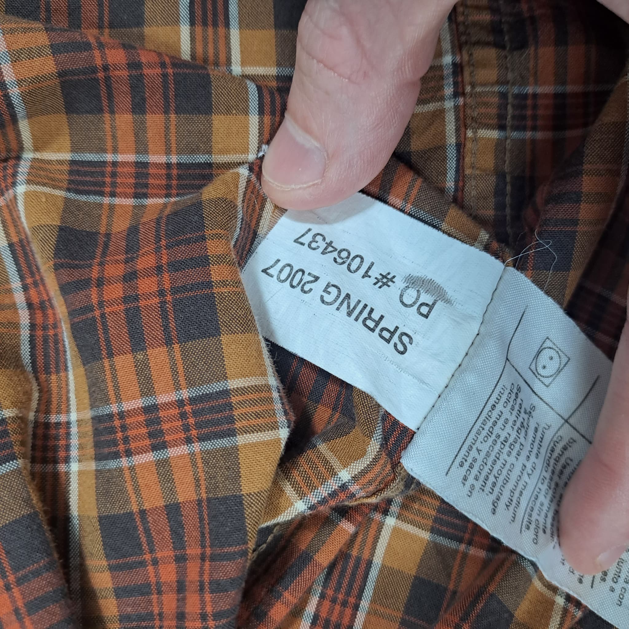 Carhartt Men's Brown Plaid Long Sleeve Button-Down Flannel Shirt Size S — photo 5 of 9