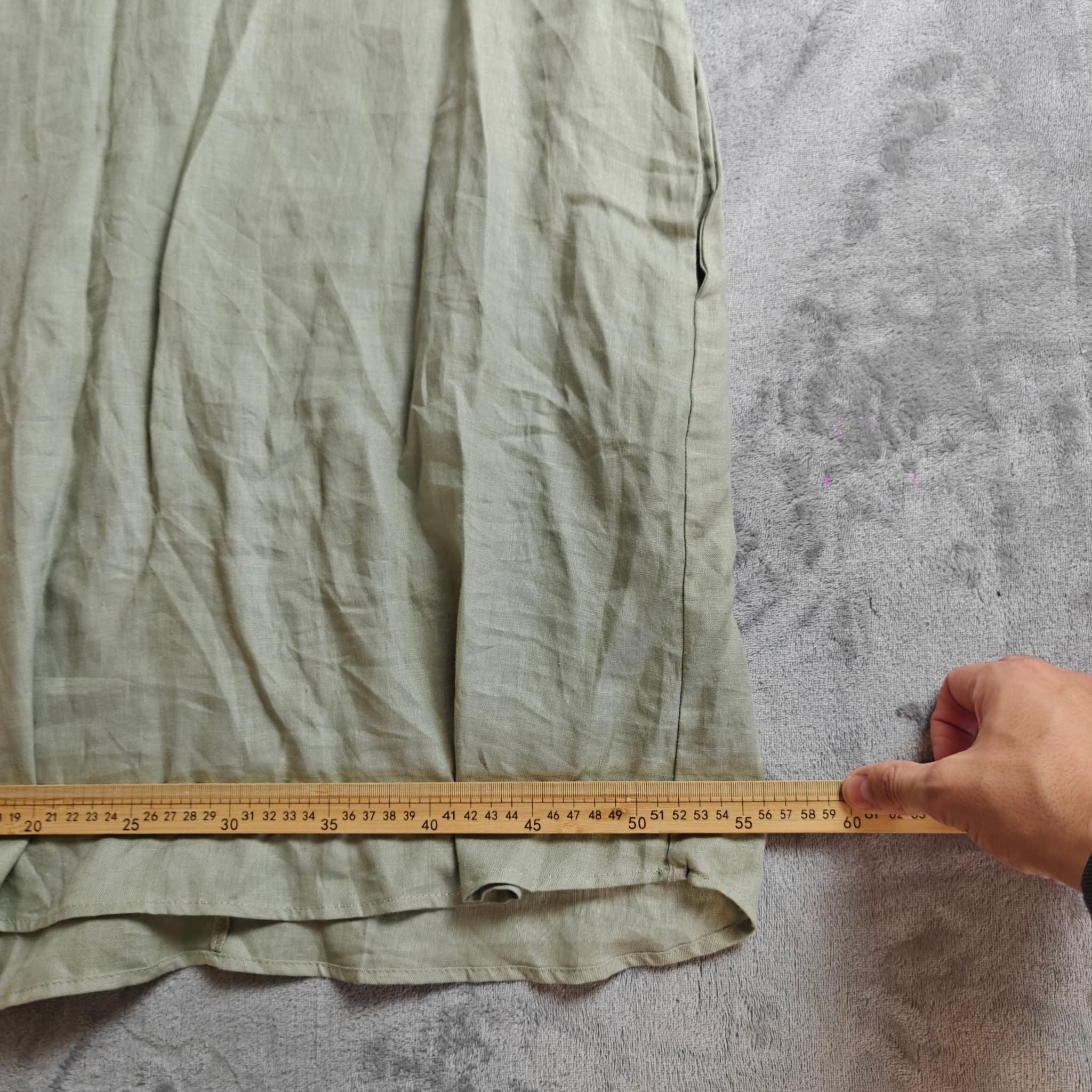 Carolina Lifestyle Sage Green Linen V-Neck Tunic Dress Size M/L New With Tags — photo 3 of 6