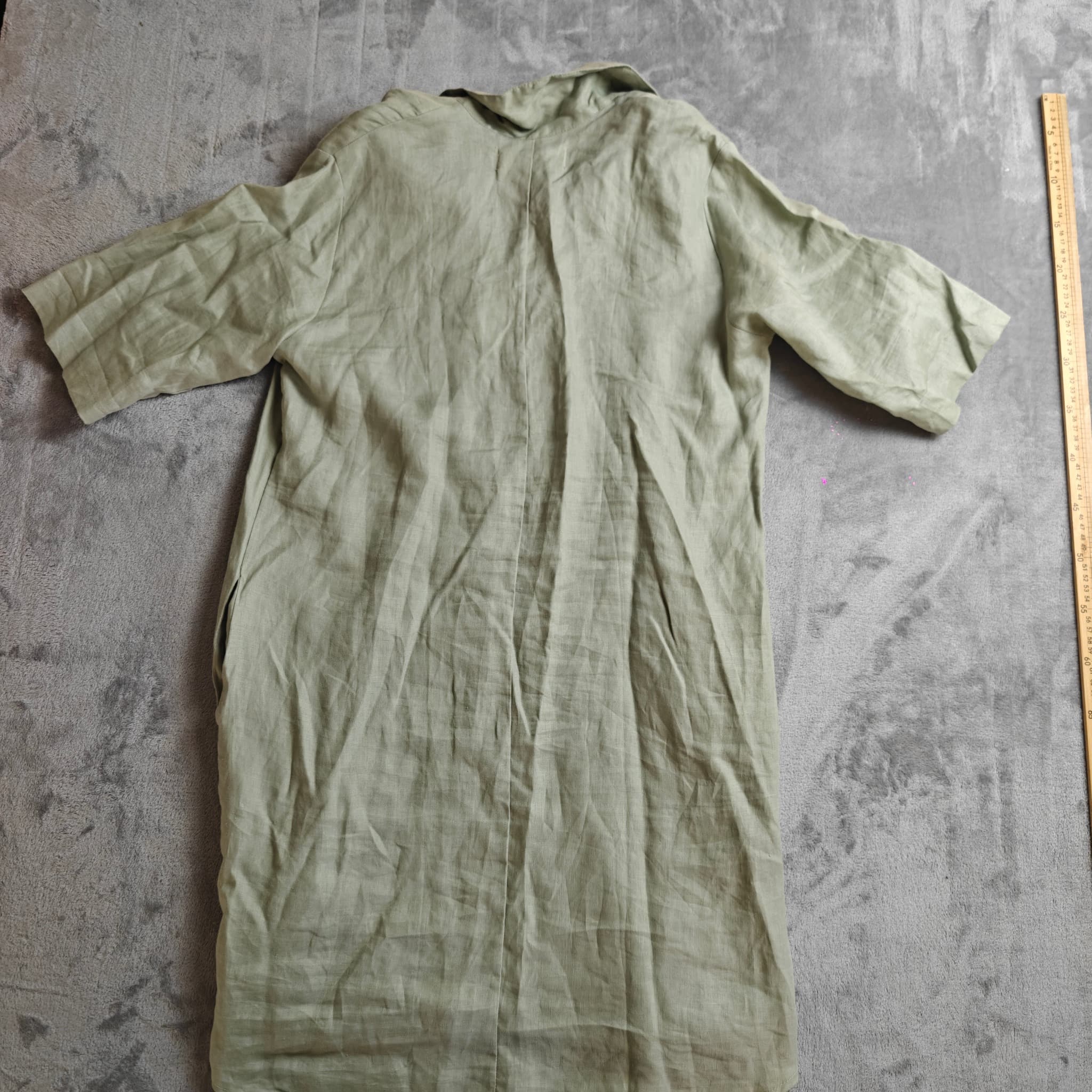 Carolina Lifestyle Sage Green Linen V-Neck Tunic Dress Size M/L New With Tags — photo 6 of 6