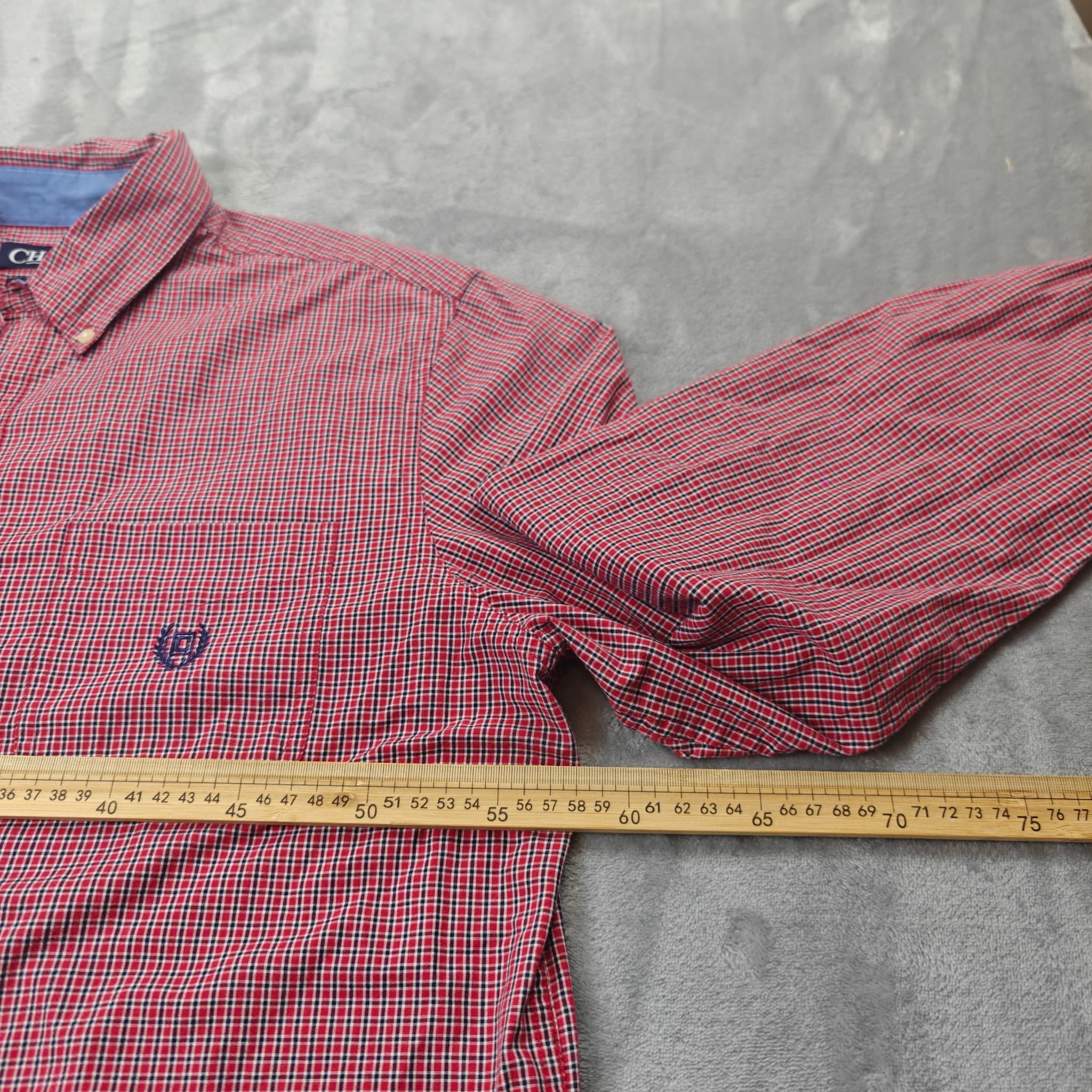 Chaps Men's Long Sleeve Button-Down Plaid Shirt Red Blue Size Large — photo 5 of 8