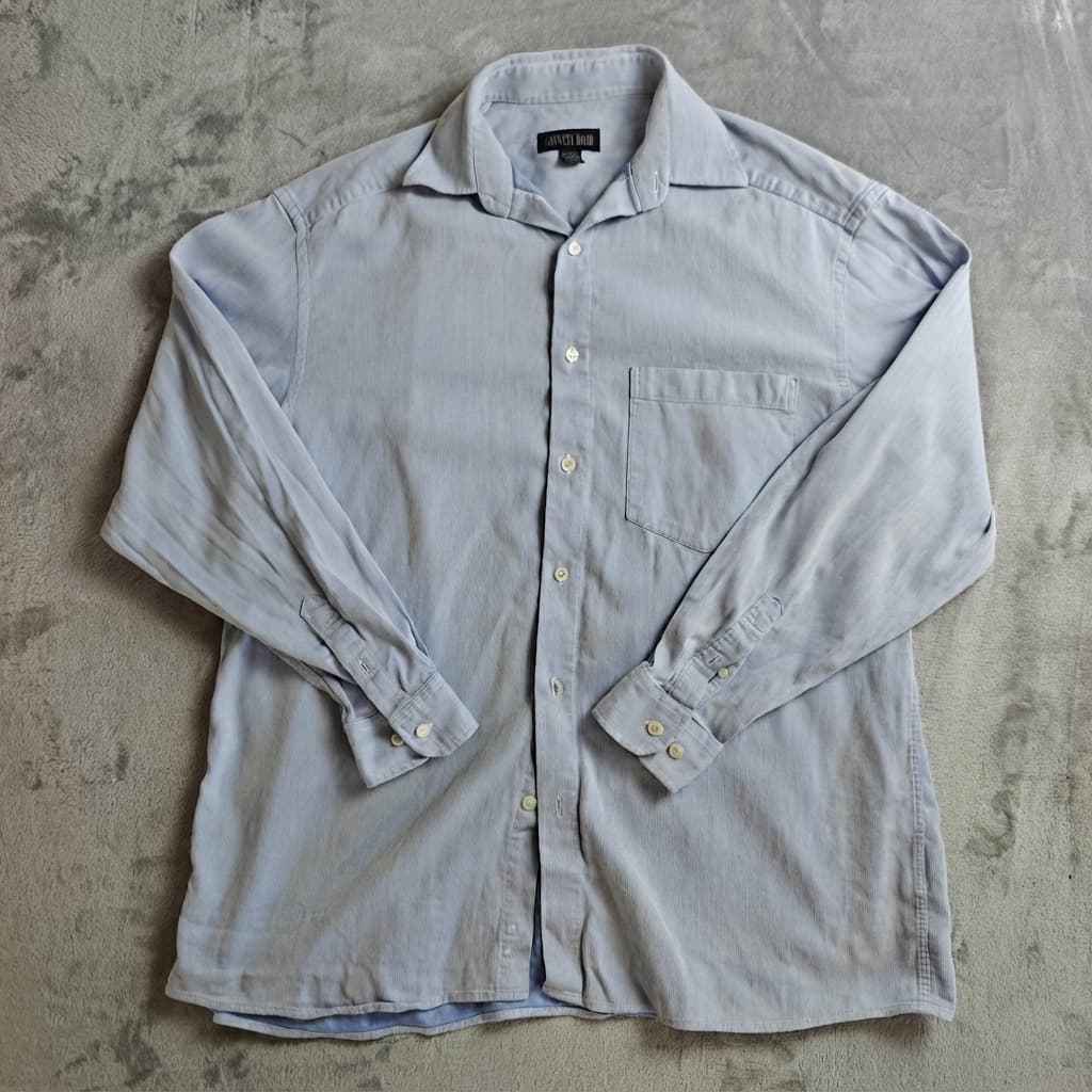Country Road Men's Long Sleeve Button-Up Shirt Light Blue Size M