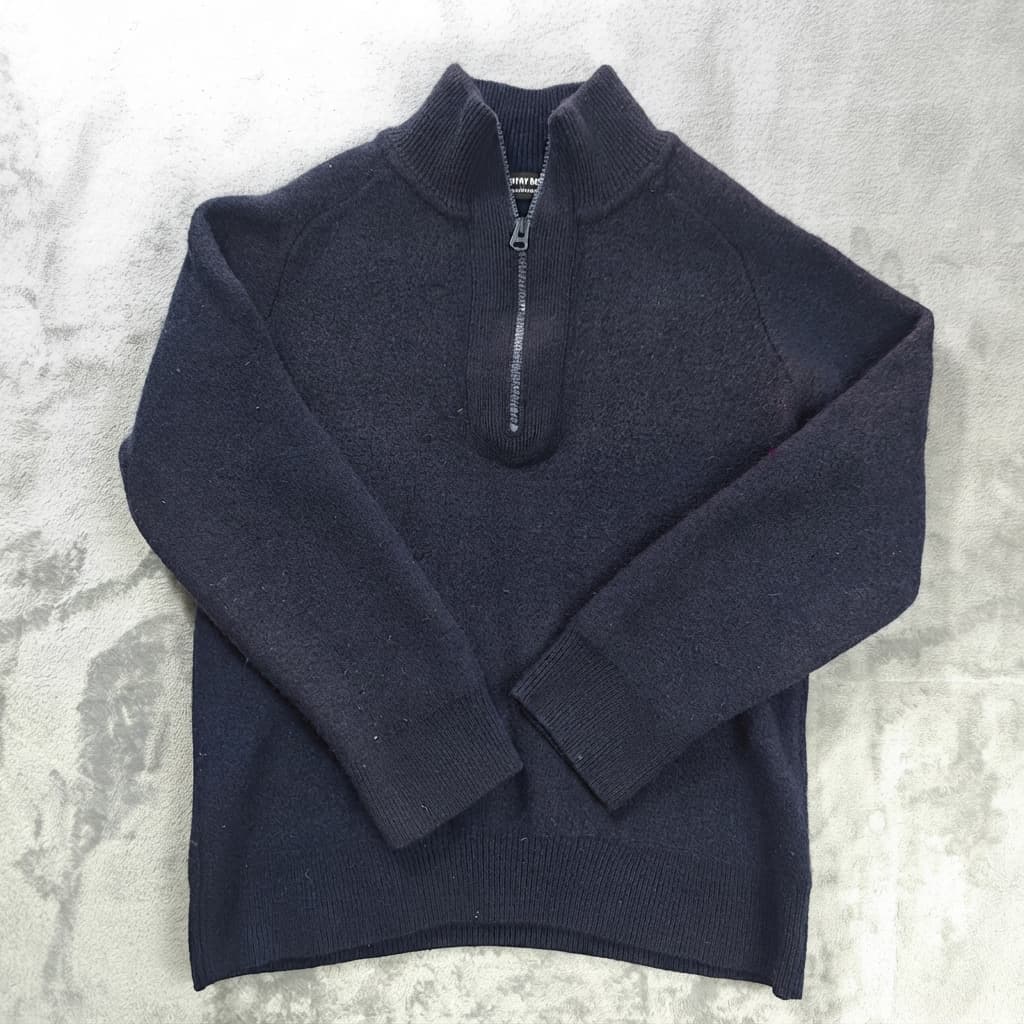 Country Road Men's Quarter Zip Sweater Navy Blue 100% Wool Size XL — photo 1 of 6