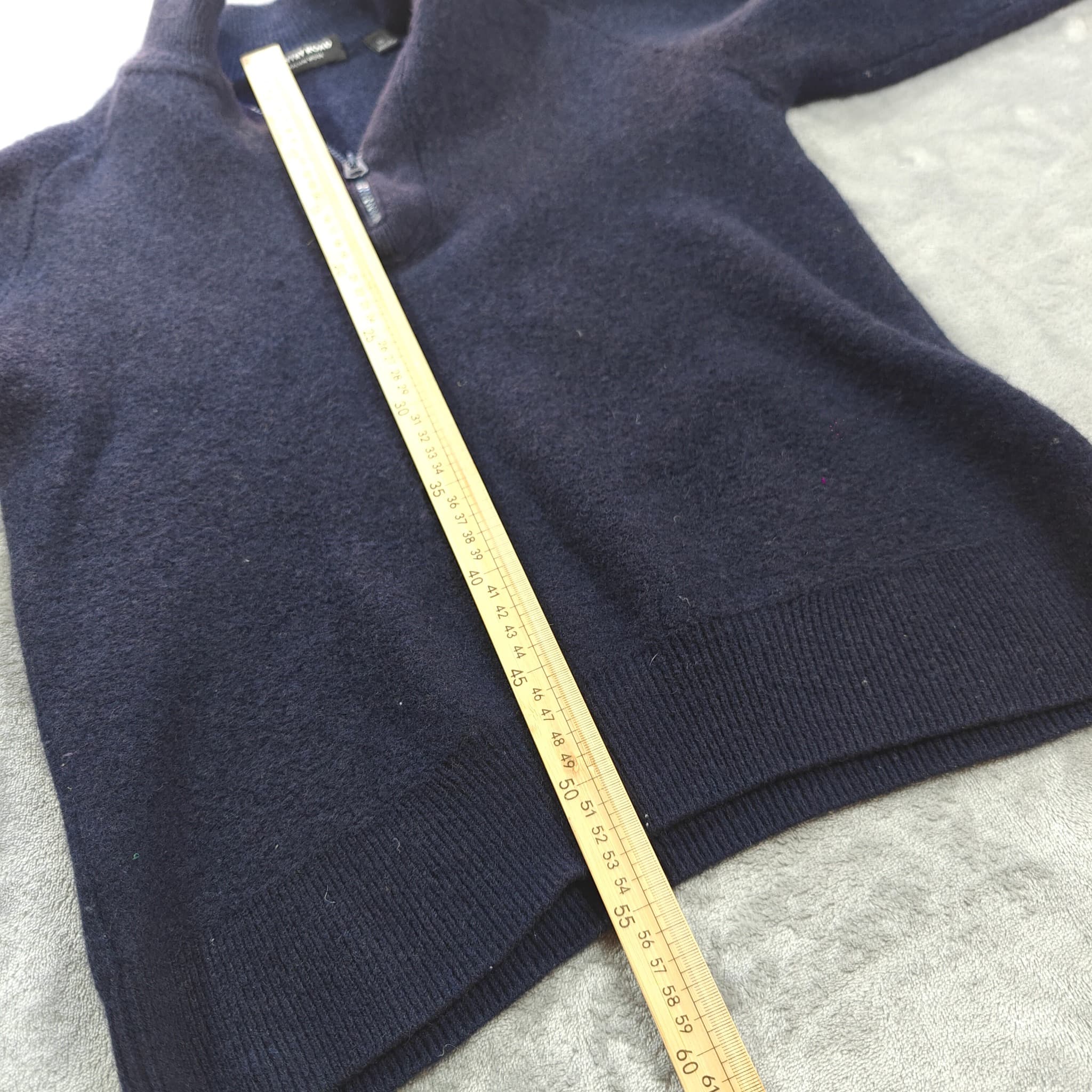 Country Road Men's Quarter Zip Sweater Navy Blue 100% Wool Size XL — photo 4 of 6