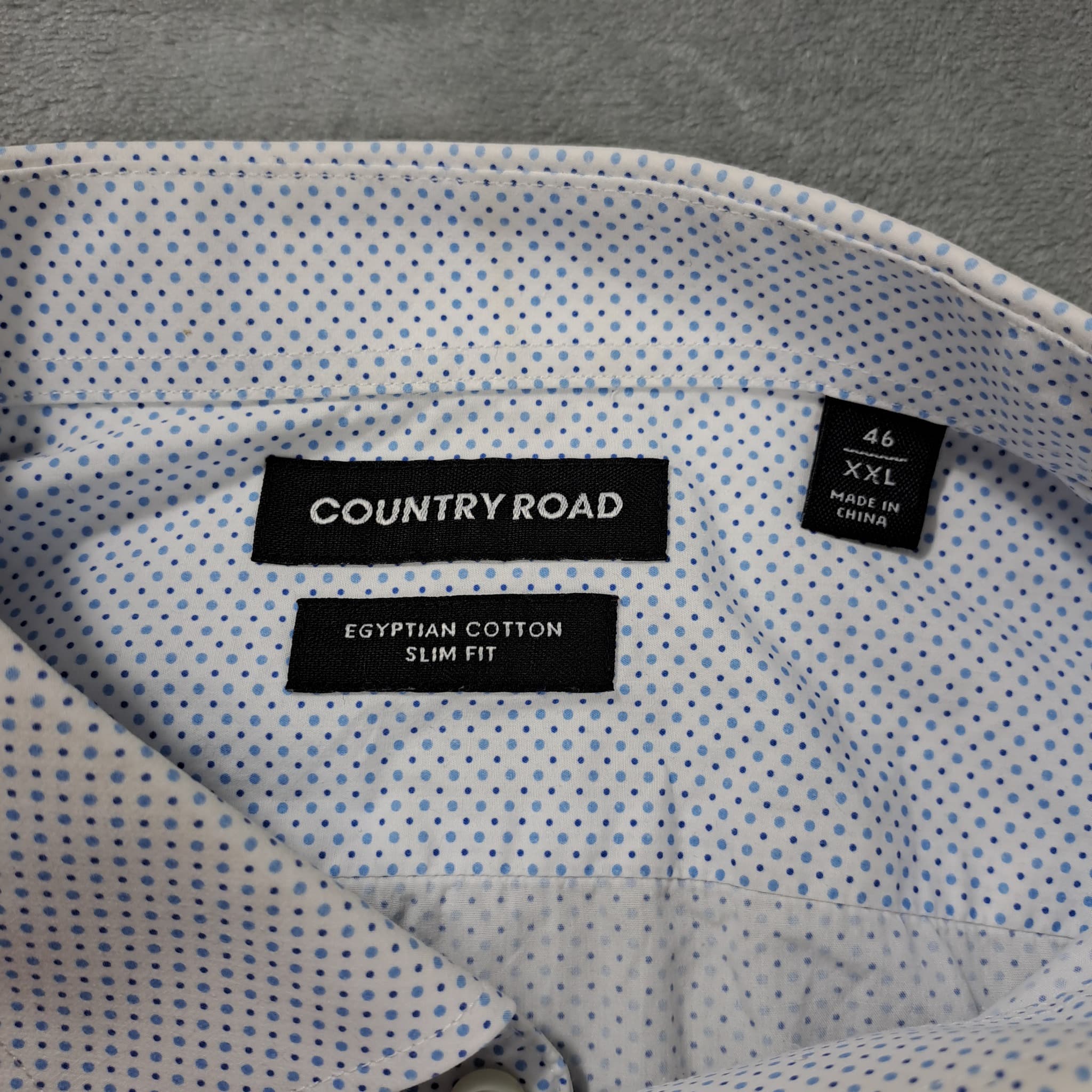 Country Road Men's Slim Fit Egyptian Cotton Dot Print Shirt XXL — photo 2 of 7