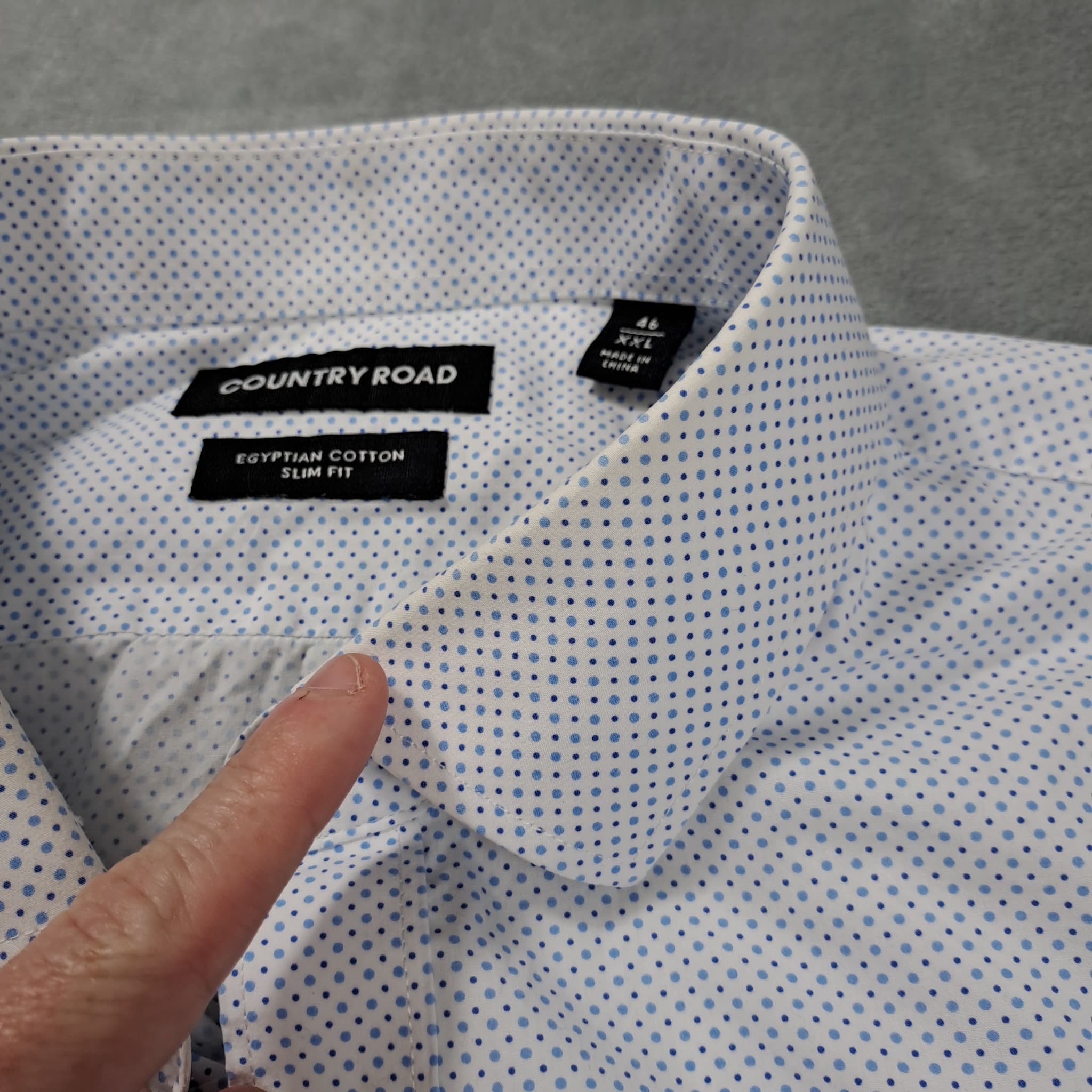 Country Road Men's Slim Fit Egyptian Cotton Dot Print Shirt XXL — photo 3 of 7