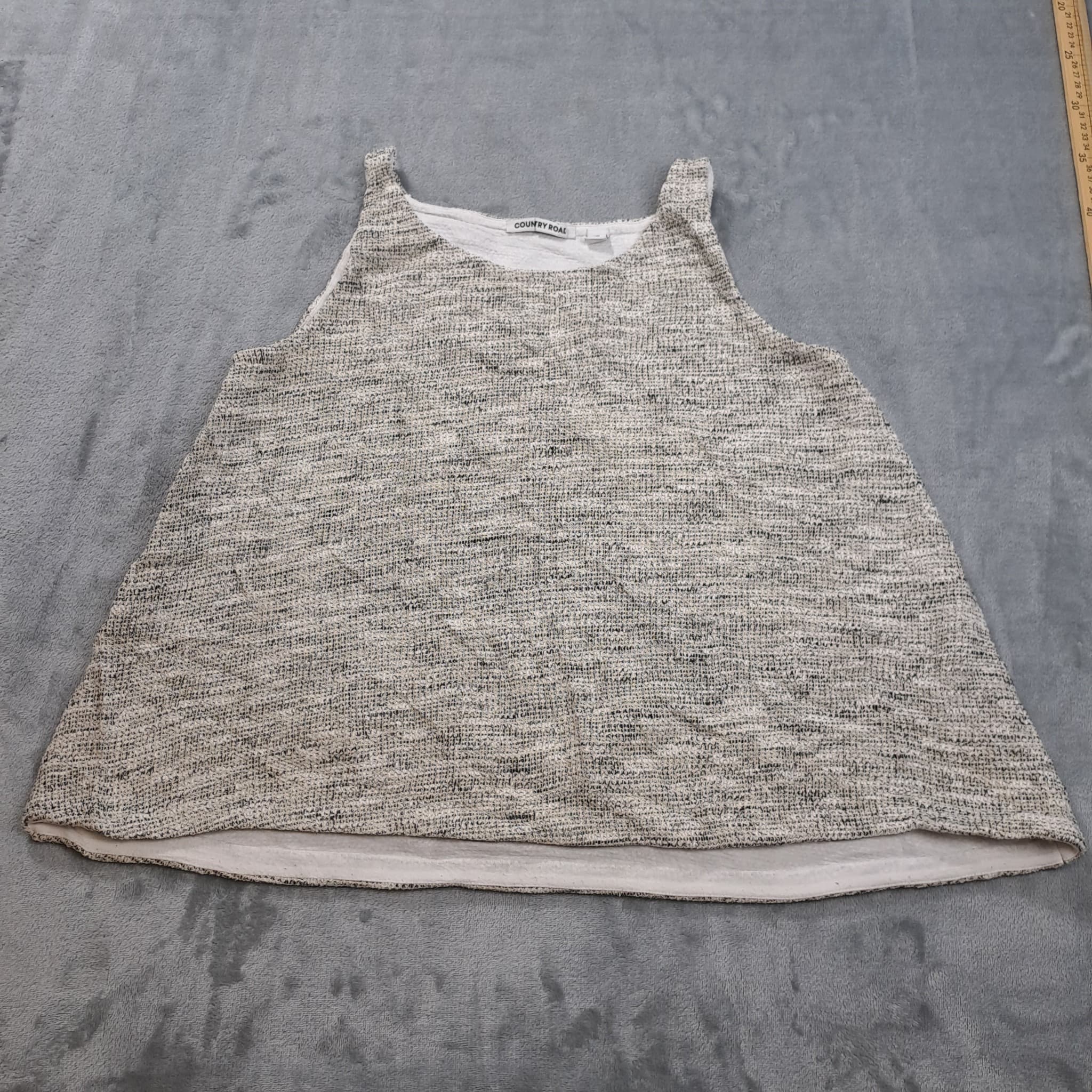 COUNTRY ROAD Textured Knit Tank Top Women's Size XS Beige Black Size — photo 1 of 9