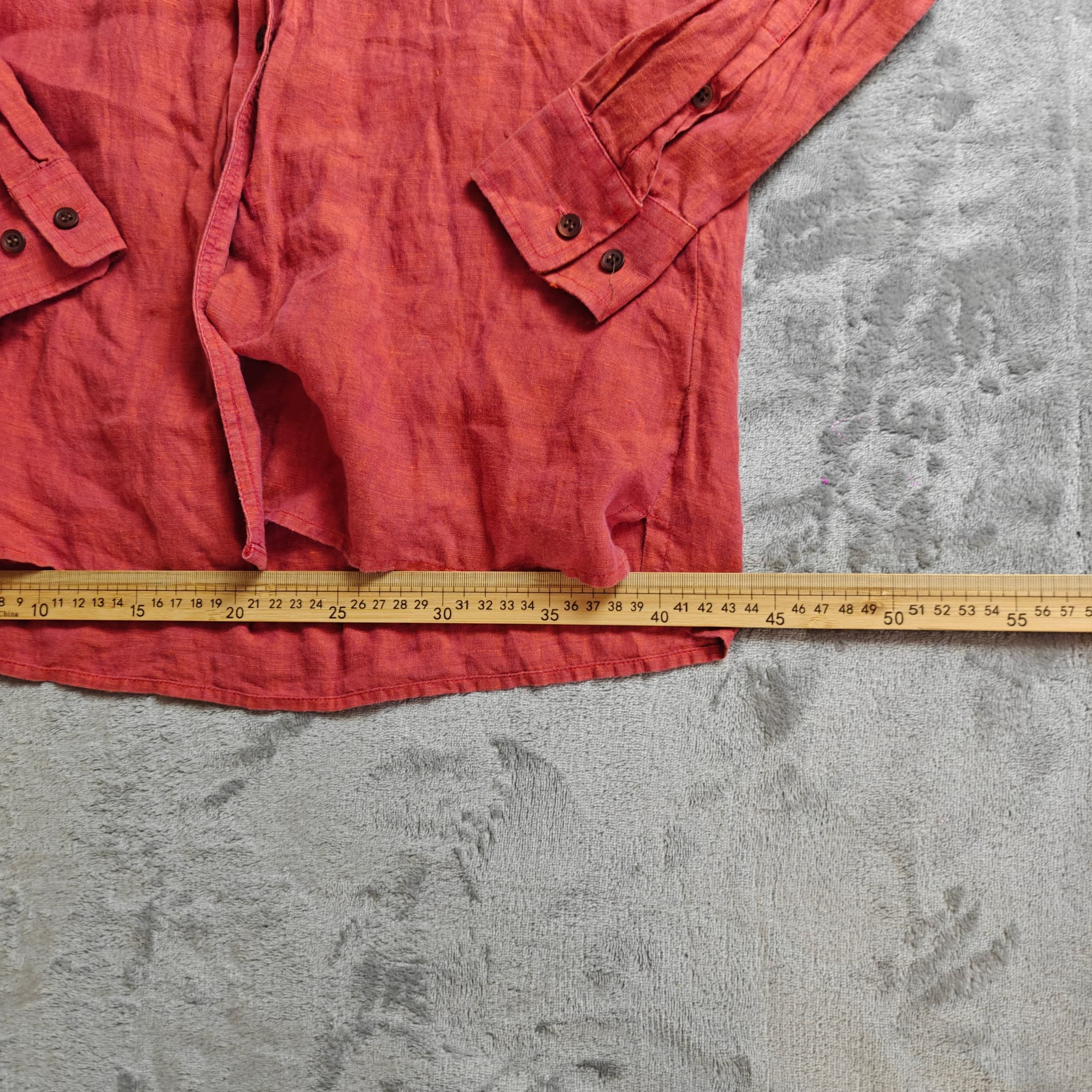 Country Road Women's Linen Long Sleeve Shirt Red Size XS — photo 5 of 7