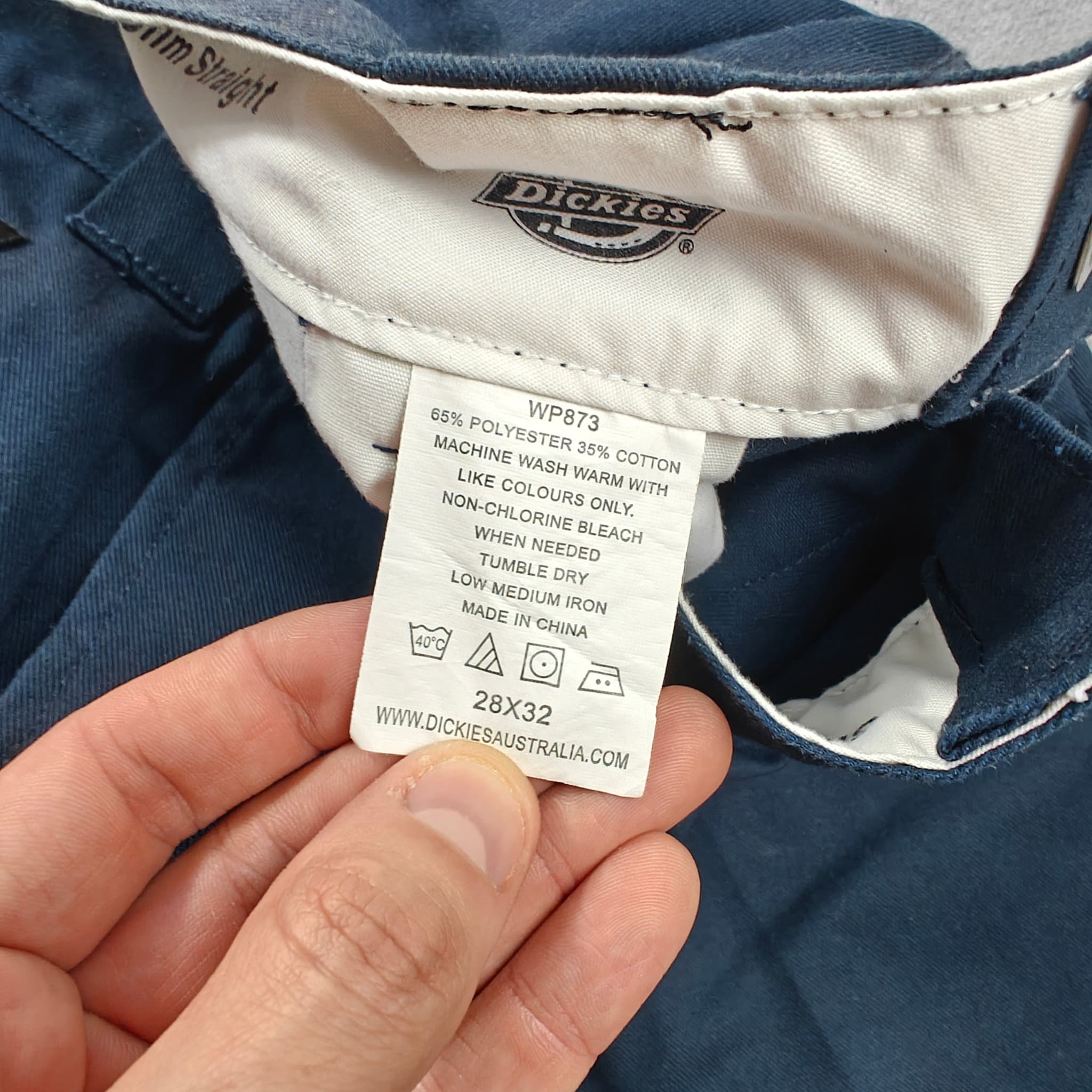 Dickies Slim Straight Work Pants Men's Size 28x32 Navy Blue — photo 3 of 7