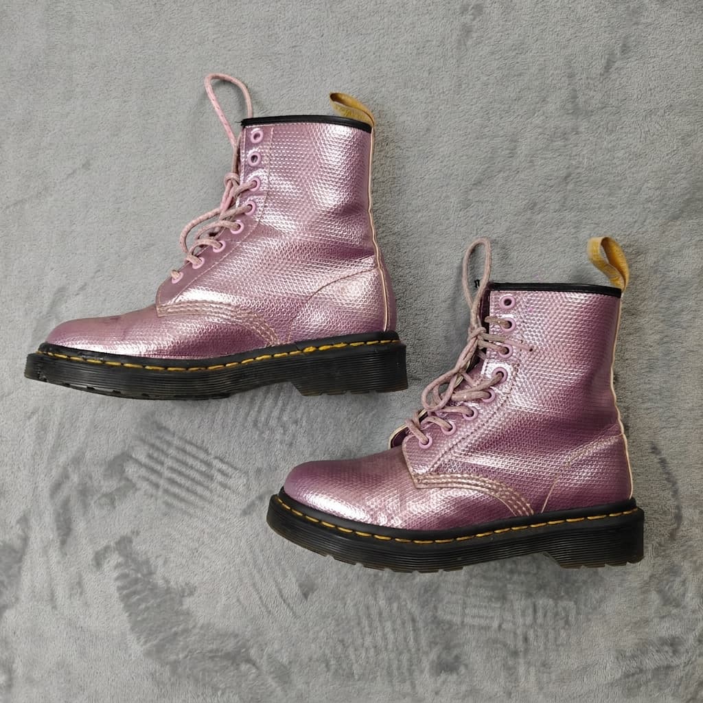 Dr. Martens 1460 Pascal Metallic Geometric Boots Pink Size UK 3 — photo 1 of 8