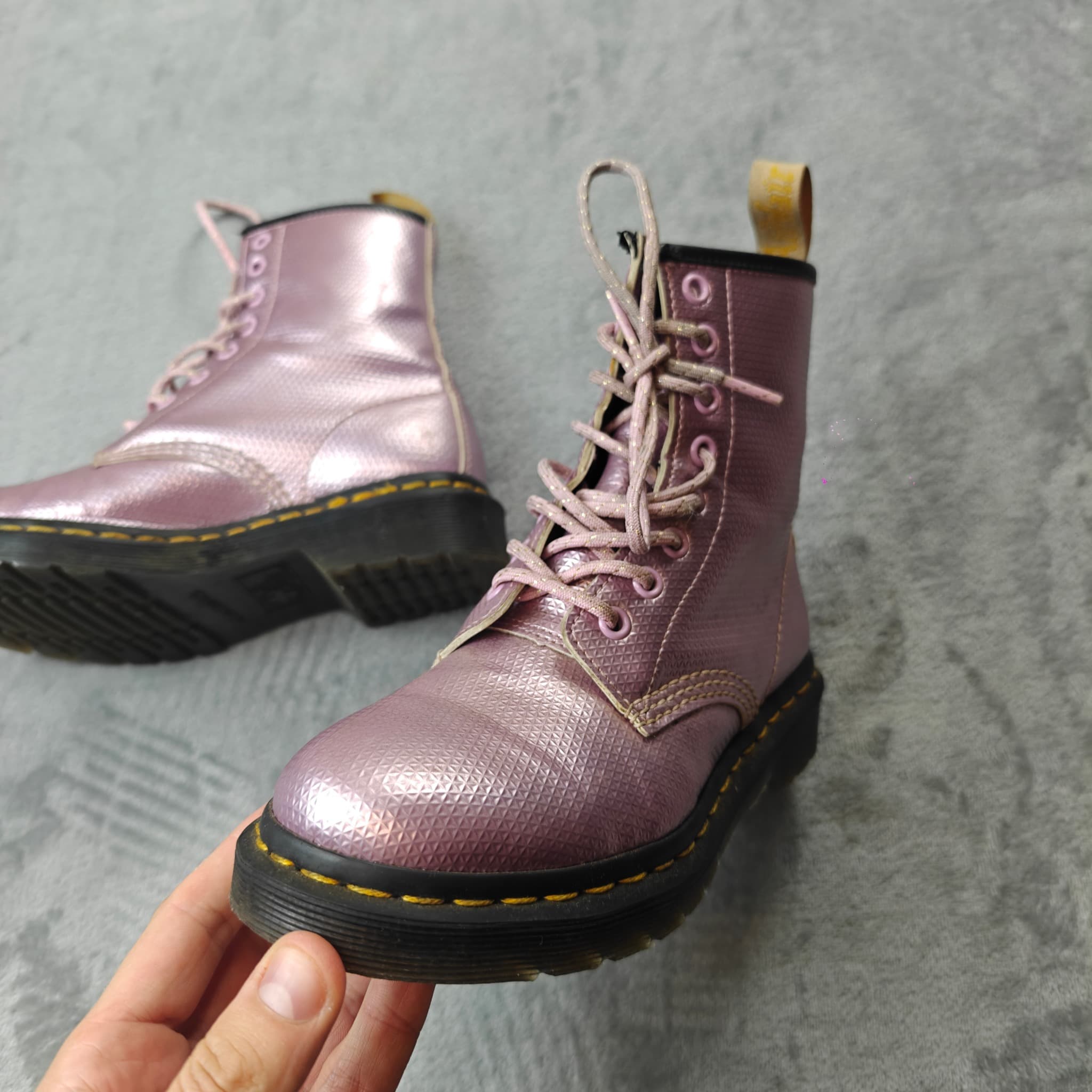 Dr. Martens 1460 Pascal Metallic Geometric Boots Pink Size UK 3 — photo 2 of 8