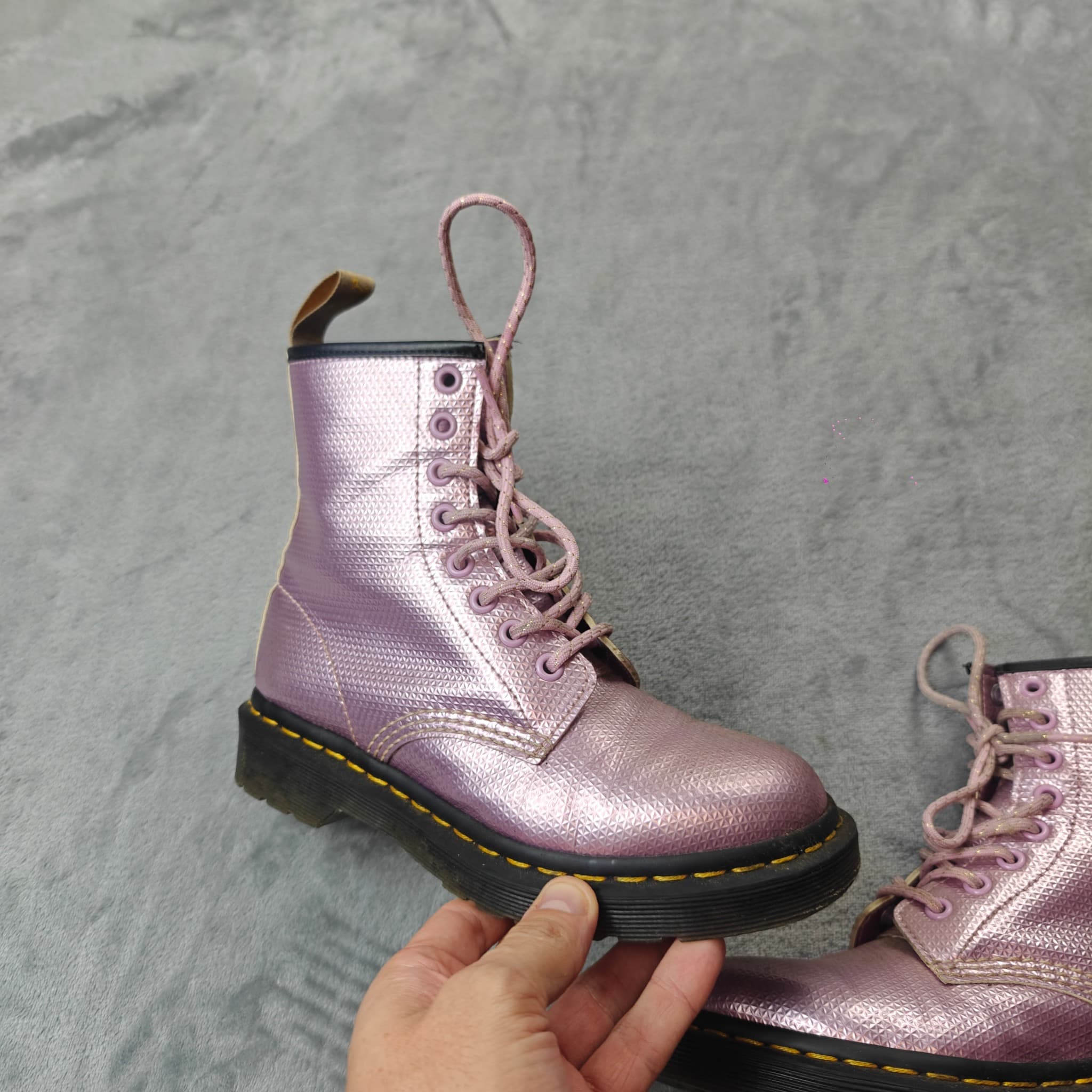 Dr. Martens 1460 Pascal Metallic Geometric Boots Pink Size UK 3 — photo 3 of 8