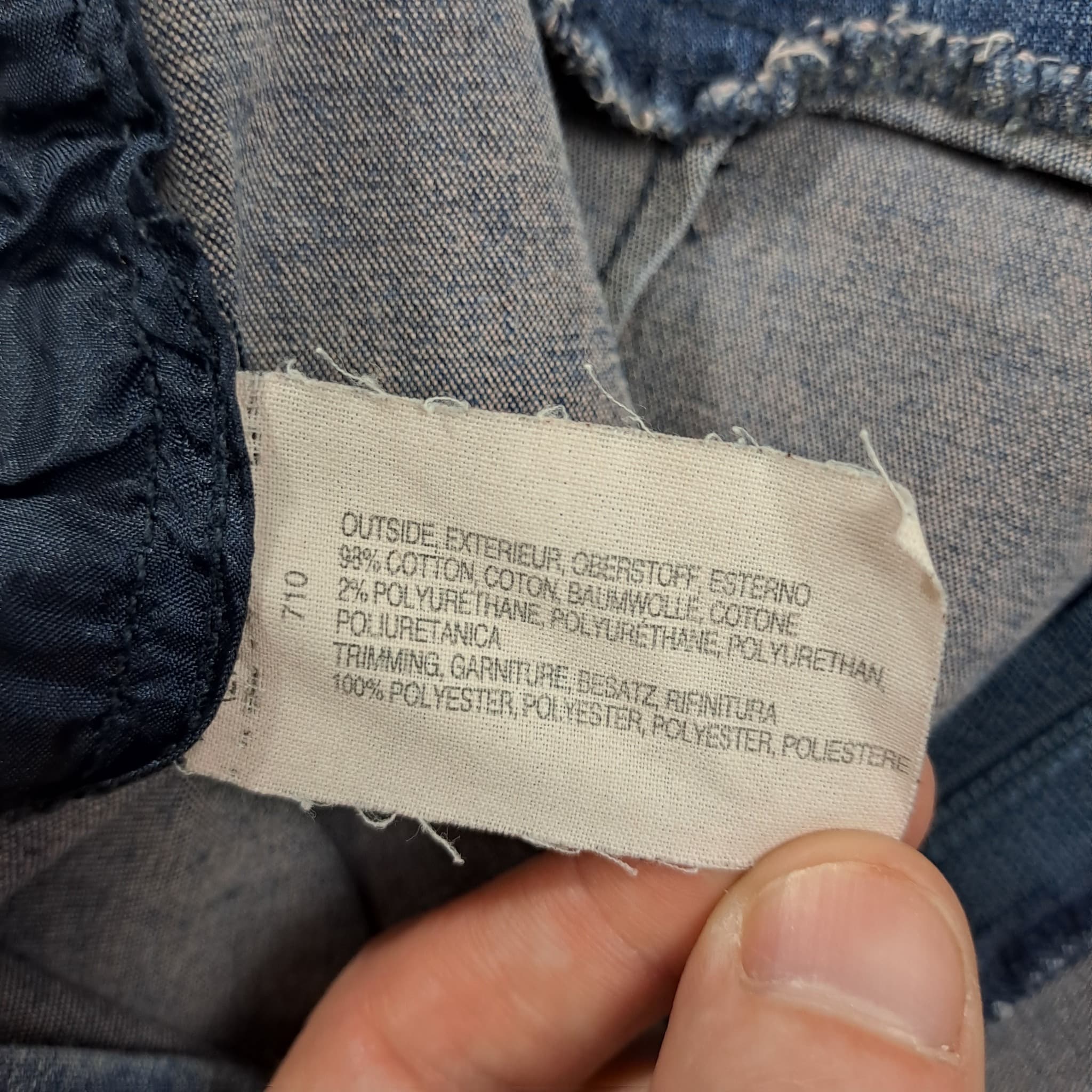 Esprit Women's Denim Midi Skirt Size 12 Blue Contrast Stitch Detail — photo 4 of 6