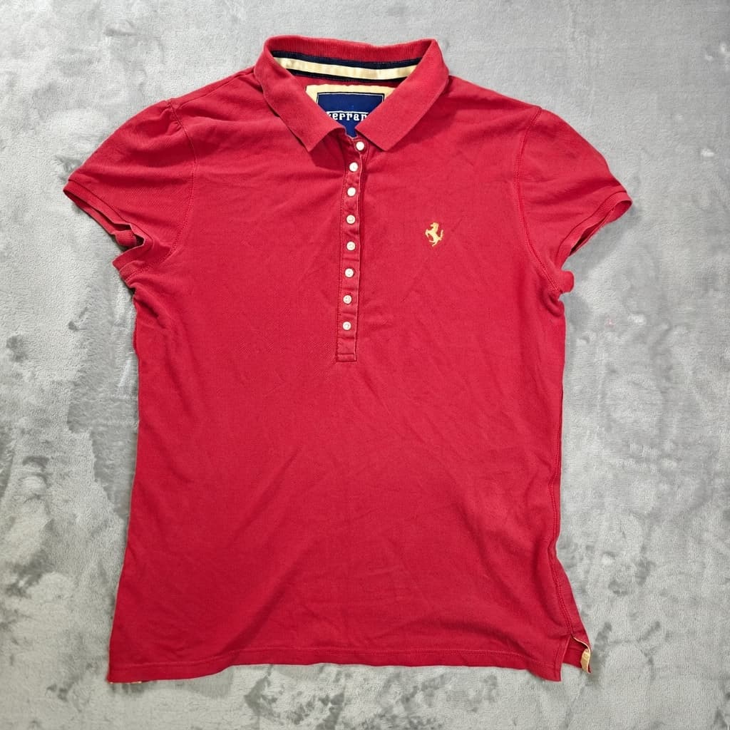 Ferrari Women's Red Polo Shirt Size XL Prancing Horse Logo — photo 1 of 6