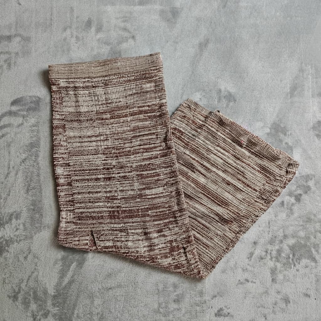 FIRST MŚE Textured Knit Scarf Brown Beige XS — photo 1 of 8